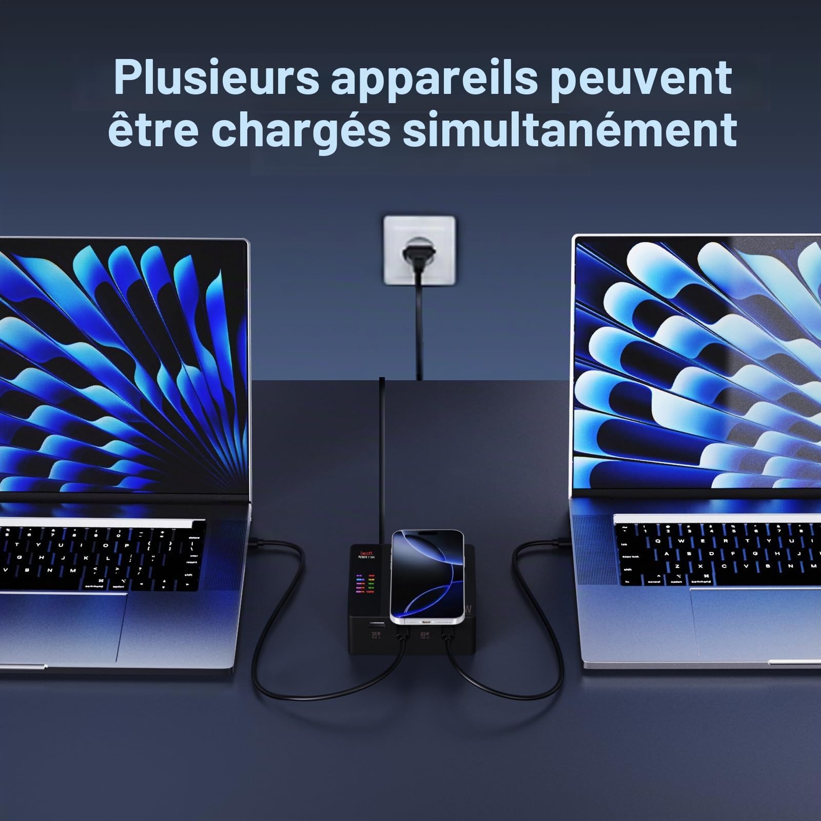 ISDT Power 200 Series Chargeur USB C, 200 W, pour téléphone Portable, avec 4 Ports USB + 1, Connexion par Application, écran LCD PD 3.1, Chargeur Rapide Compatible avec téléphone, iPad, MacBook, etc.