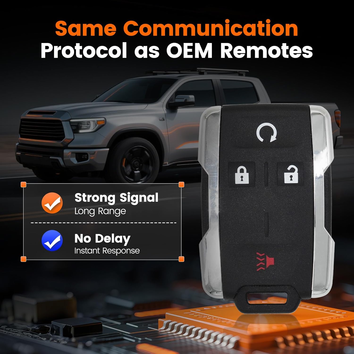 Replacement Key Fob: OBD Remote Start DIY Keyless Entry Compatible with 2015-2021 Silverado 1500 Sierra Canyon Colorado Chevy/GMC M3N32337100, 2 Set