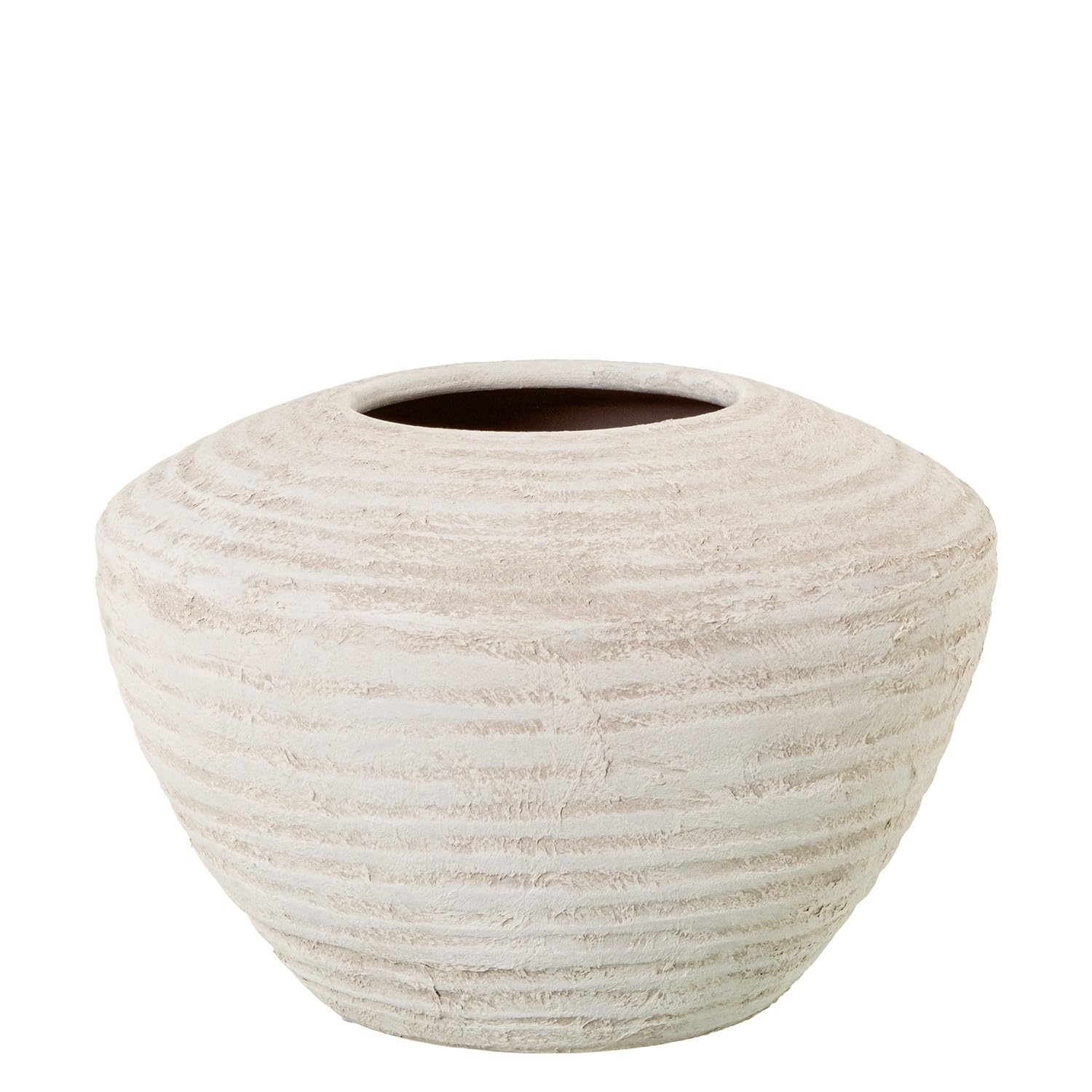 Vase céramique beige sable ondulé DRW pour stabiliser vos grands bouquets