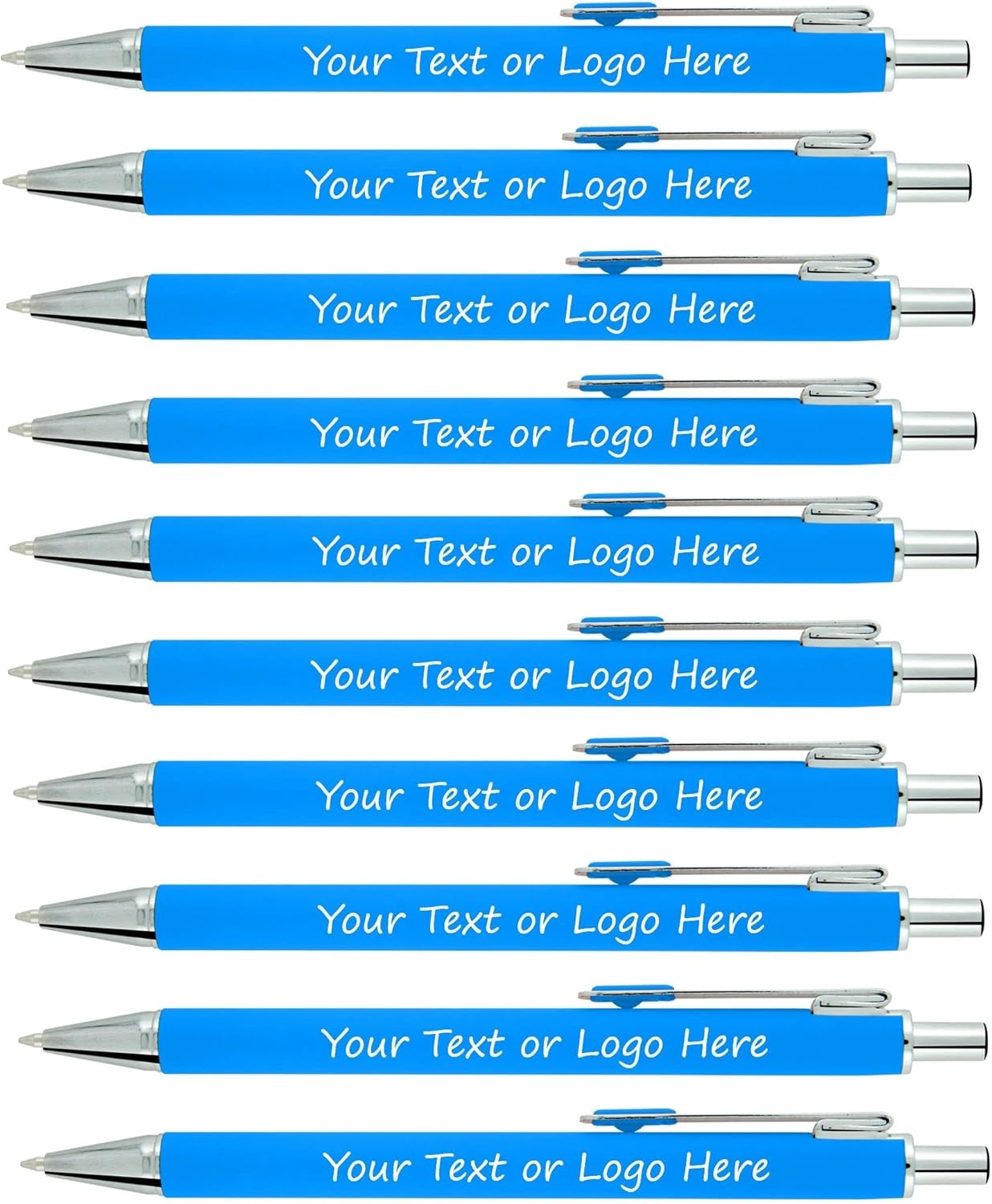 SyPen Personalized With your Custom Logo or Text Pens-Pack of 100- for Marketing, Parties, and Events-Soft Touch Rubberized Smooth Surface Barrel Click Action Metal Pens-Brown