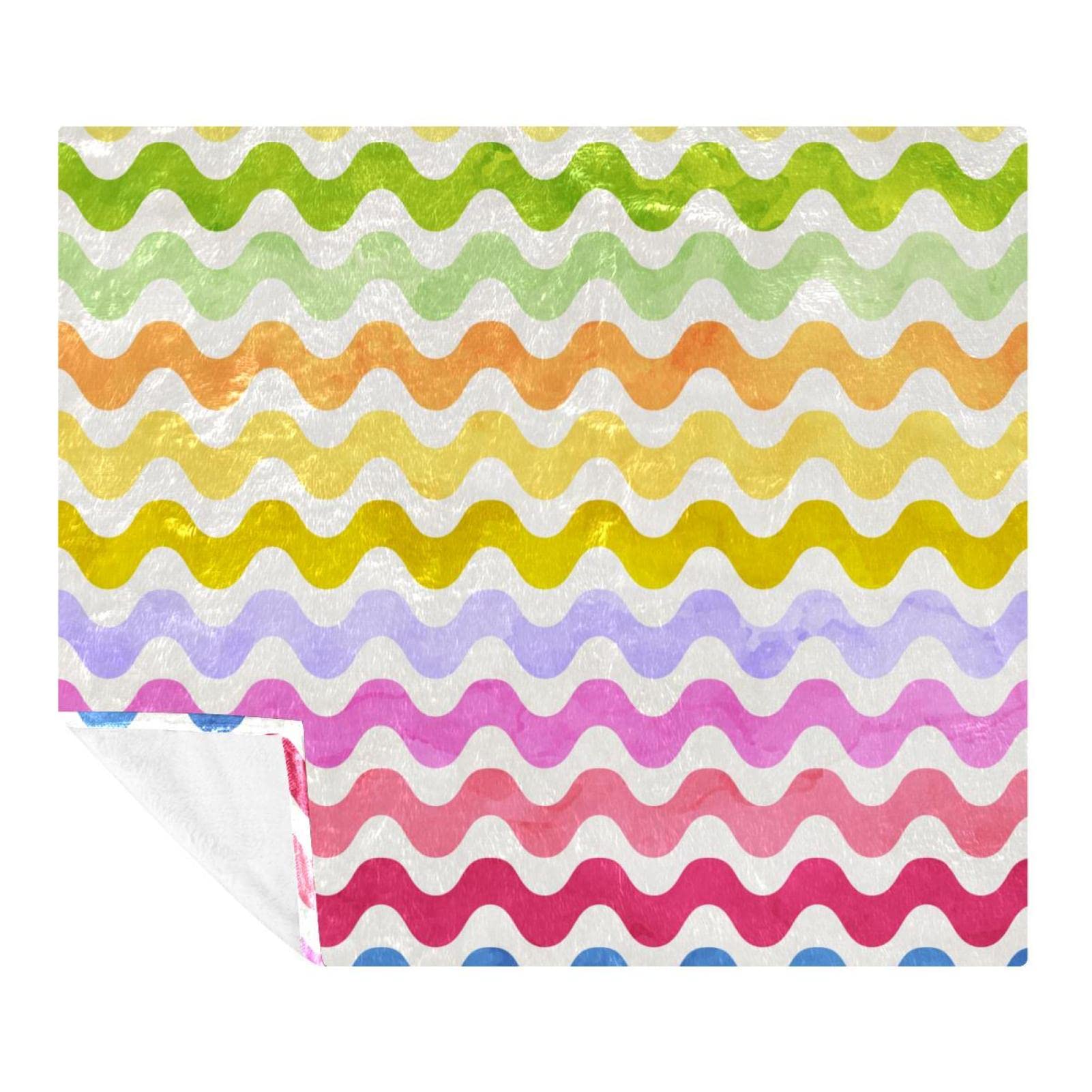 Couverture polaire à rayures pour cocooning sur le canapé | Plaid doux 150x200