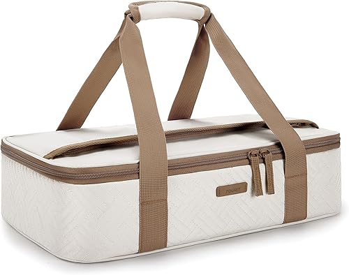 TOURIT Cazuela aislada de dos pisos para alimentos calientes o fríos, transportador térmico expandible de alimentos para comidas de picnic, fiestas