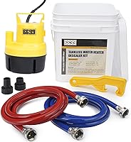 Vista 7 de El kit de descarga del calentador de agua sin tanque incluye bomba de sumidero sumergible de 1/6 HP con dos adaptadores y cubo de 3 galones