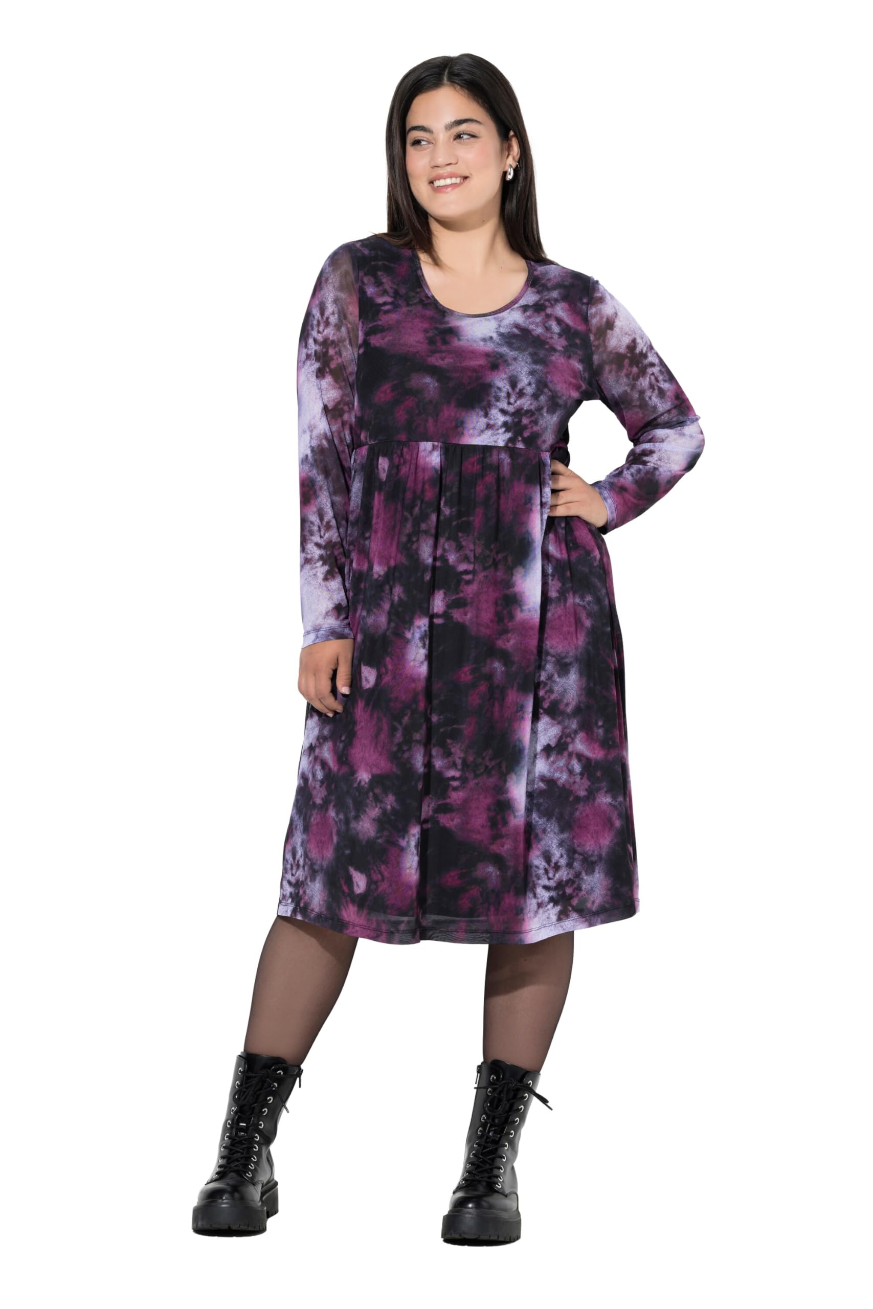 Angel of Style Damen große Größen Übergrößen Plus Size Mesh-Kleid, A-Linie 846292