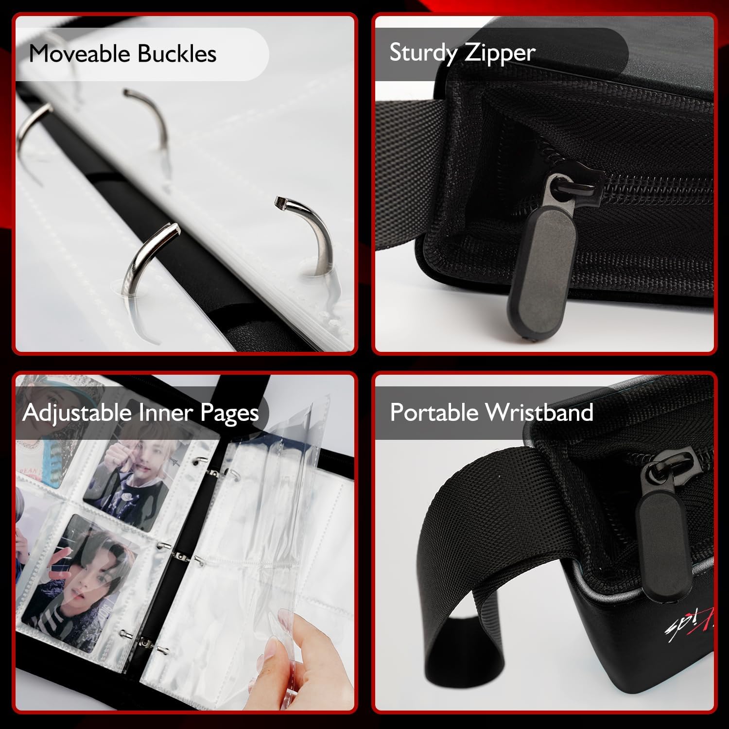 K-pop Photocard Binder 400 Pockets, Premium PU Leather Kpop Photocard Binder & 4 Pocket Binder, Cute SKZ Photocards Holder - Image 3