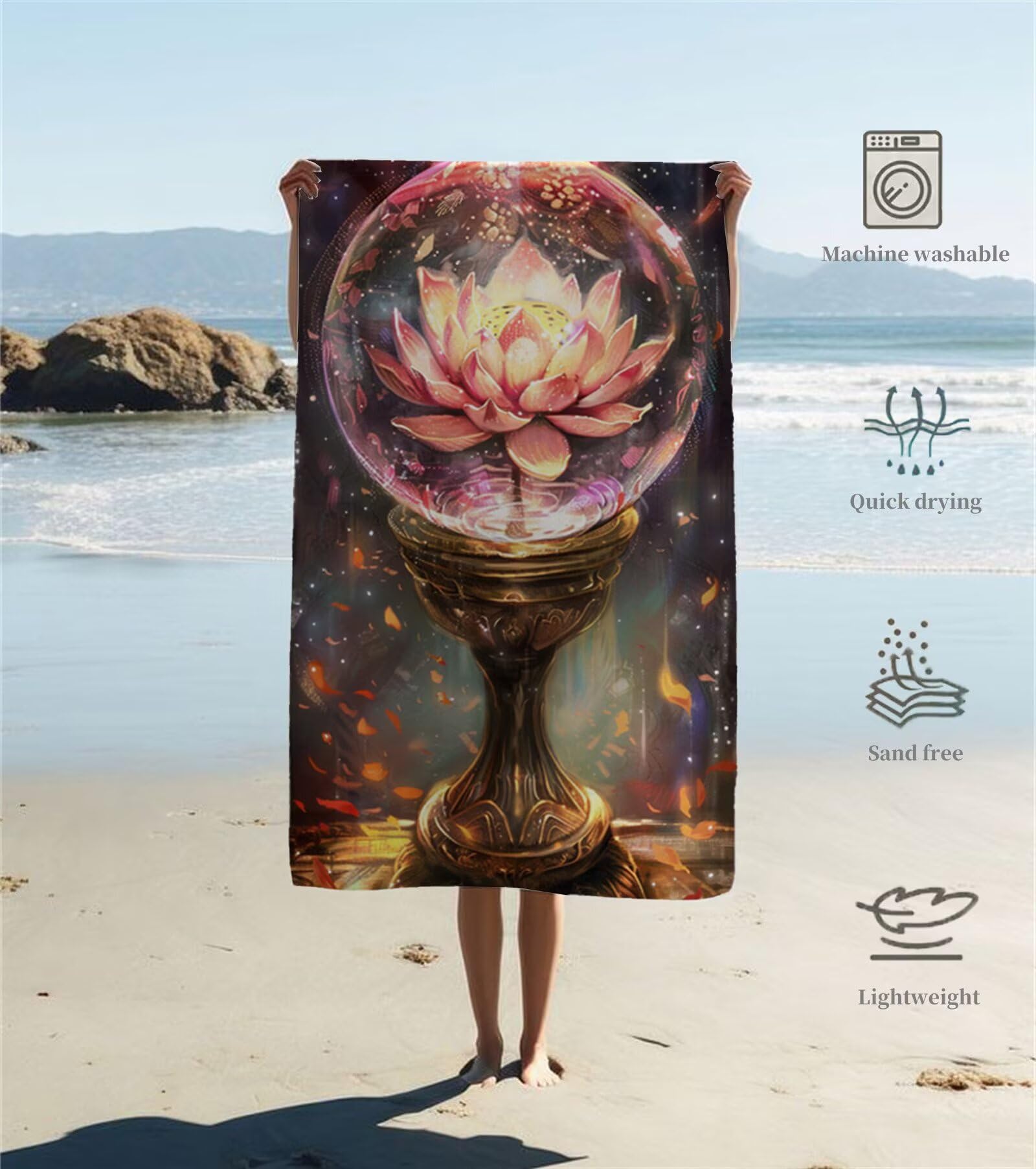Ręcznik plażowy z mikrofibry 220 x 100 cm duży ręcznik kąpielowy żonkile mata plażowa anty piasek, ręczniki sportowe, szybkoschnące, kompaktowe i lekkie, na plaże, sport, podróże, sauna, basen Y1-85