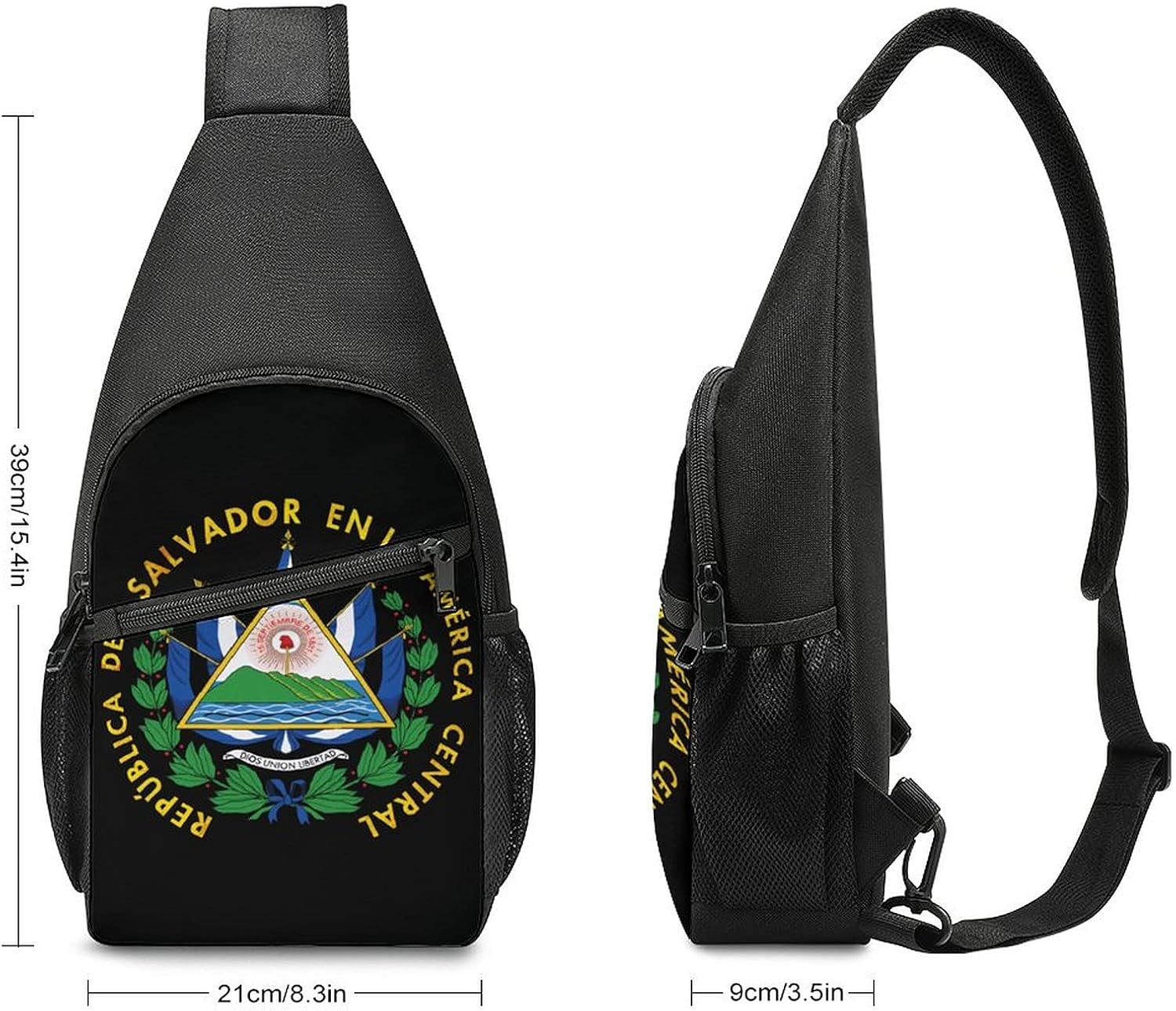 FunnyStar Coat of Arms of El Salvador Sling Bag Crossbody Shoulder Travel Chest Backpack Hiking Daypack For Sports Shopping Work