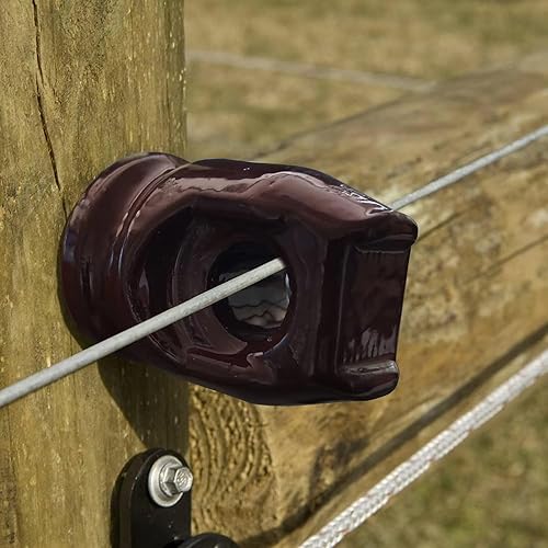 Miniatura 2 de Aislador eléctrico para cerca, aislador de tornillo de retardo de porcelana, paquete de 12 (12 aisladores de tornillo de retardo de porcelana marrón)