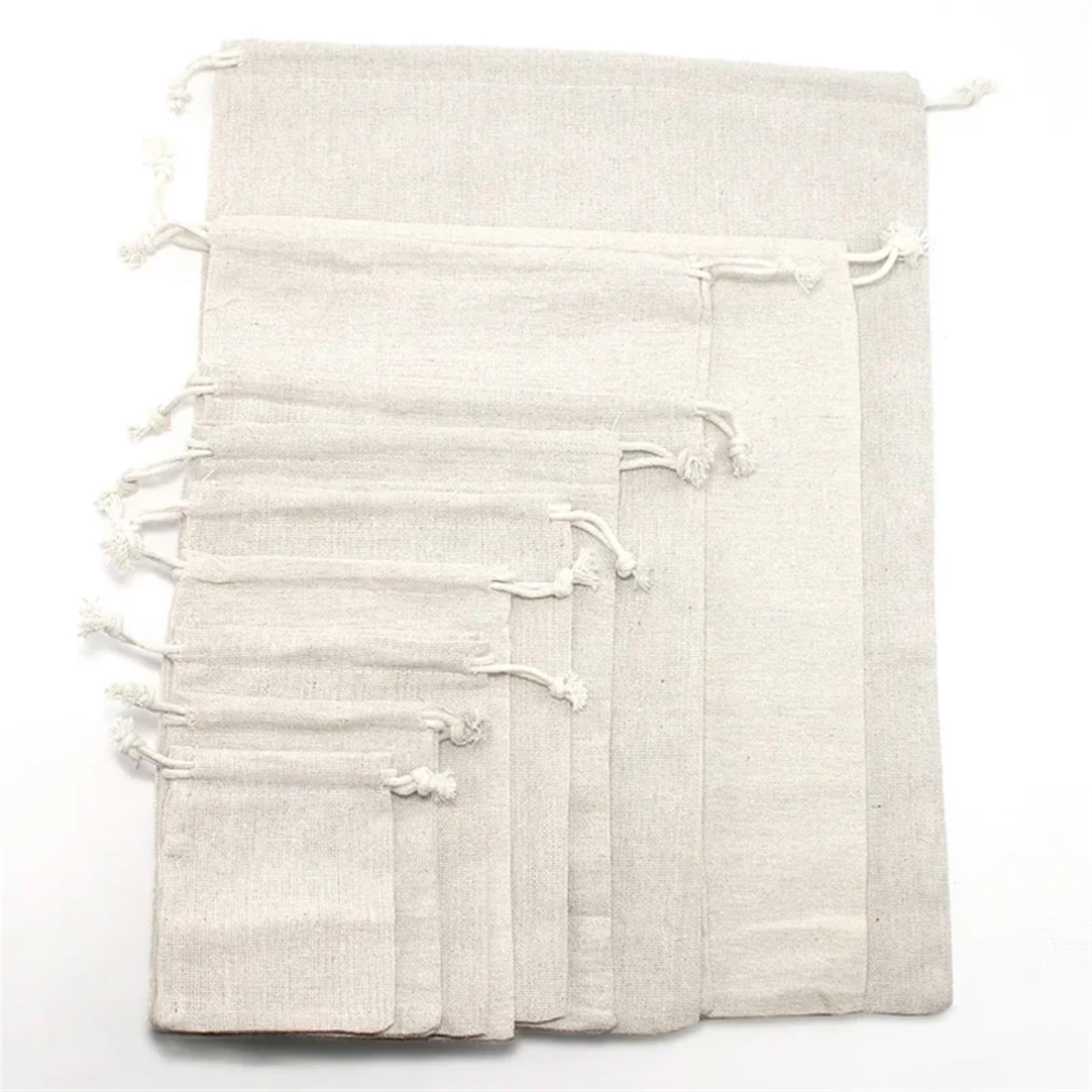 Sacchetti di Luta 10-50 pezzi sacchetto con coulisse sacchetti regalo in lino riutilizzabili con coulisse ECO produrre borse sacchetto di cotone for la cerimonia nuziale sacchetto antipolvere di Natal