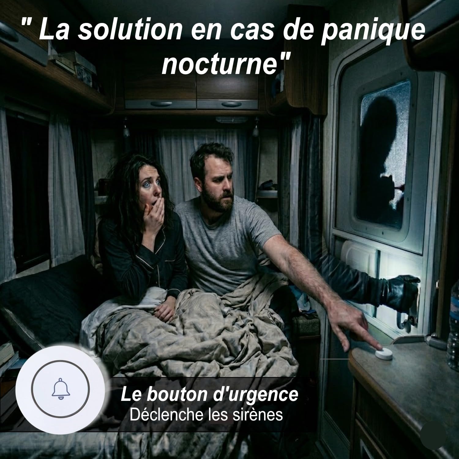 Alarme de Camping Car WIFI 4G Surveillance 24h/24h Caméra Autonome 2 Sirènes