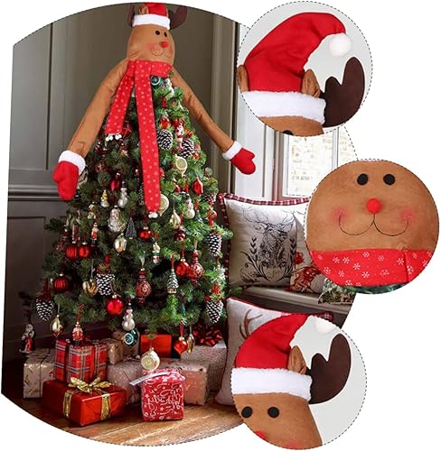 Miniatura 3 de NUOBESTY Árbol de Navidad colgante 1pc ciervo muñeca sombrero juguete invierno tela no tejida árbol de Navidad Topper sombrero