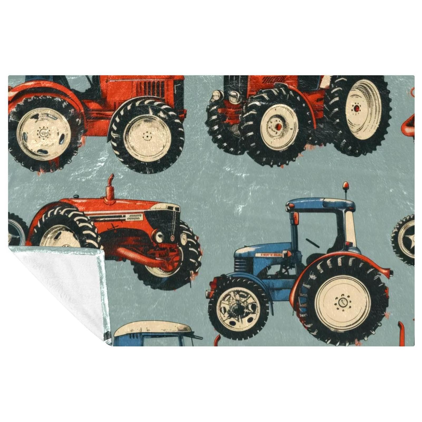 Couverture imprimée tracteurs plaid lit chaud et confortable tapis pique-nique