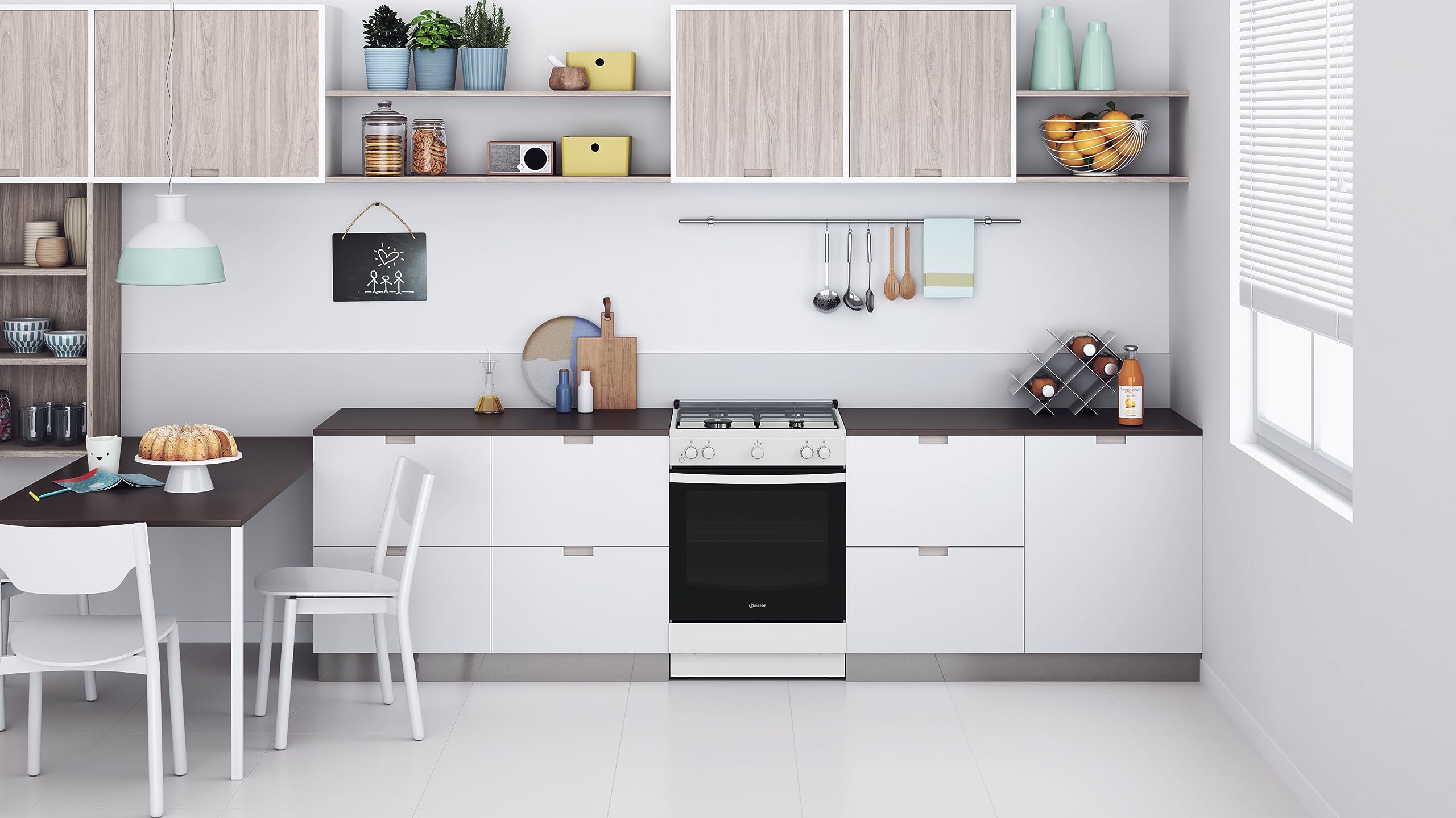 INDESIT Cuisiniere gaz IS67G1KMW/E