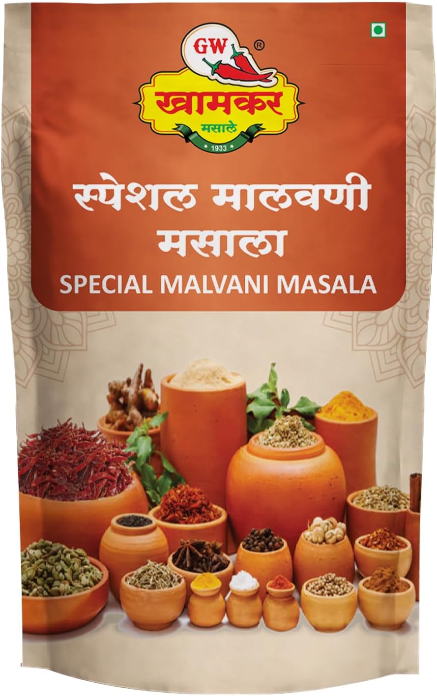 GW Khamkar Special Malvani Masala, Spices, Taste of 90 Yearsโ Experience, 28 Handpicked Ingredients, Coastal Age-Old Recipe, Zip Lock & Re-usable Pack (185 GRAM)