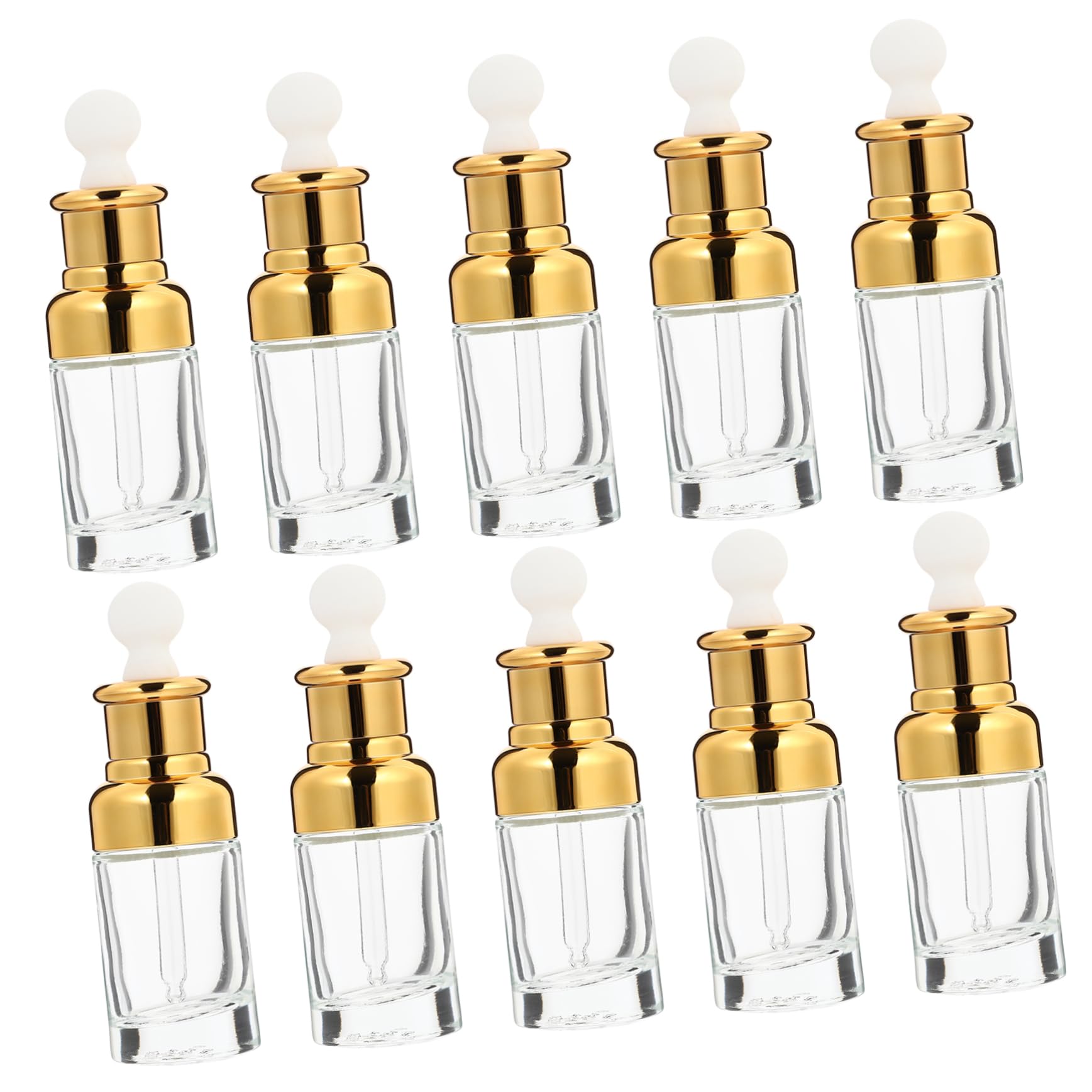 Homoyoyo Flacone Contagocce per Liquidi 50ml in Vetro Oro, 10 Pezzi