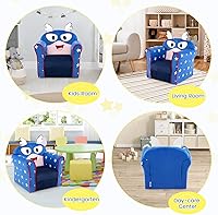 Vista 6 de Costzon Flyman - Sofá para niños, sillón con reposabrazos con patrón, muebles para niños pequeños con construcción de madera resistente, preescolar