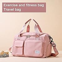 Vista 292 de Pequeña bolsa de gimnasio para mujer, bolsa de viaje con compartimento para zapatos