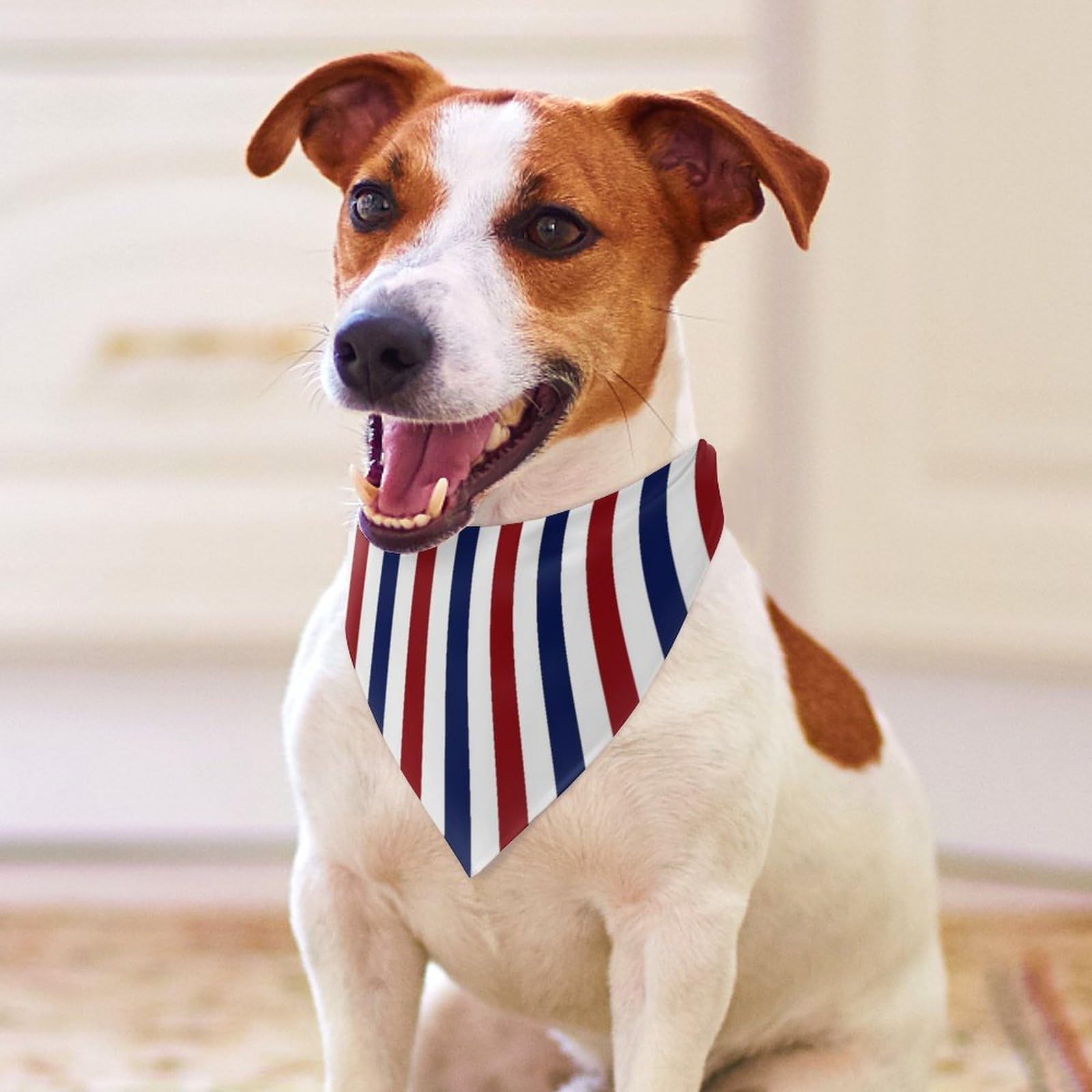 Amazon.co.jp: 赤、白、青のストライプ 犬 バンダナかわいい ペット