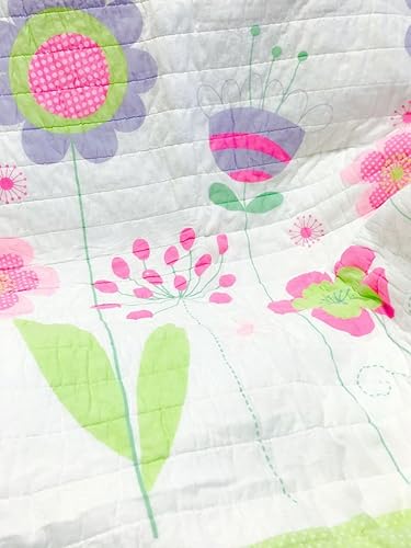 Miniatura 6 de Rainbow Flower Juego de edredón de 2 piezas 100% algodón hipoalergénico para dormitorio, tamaño individual, color rosa