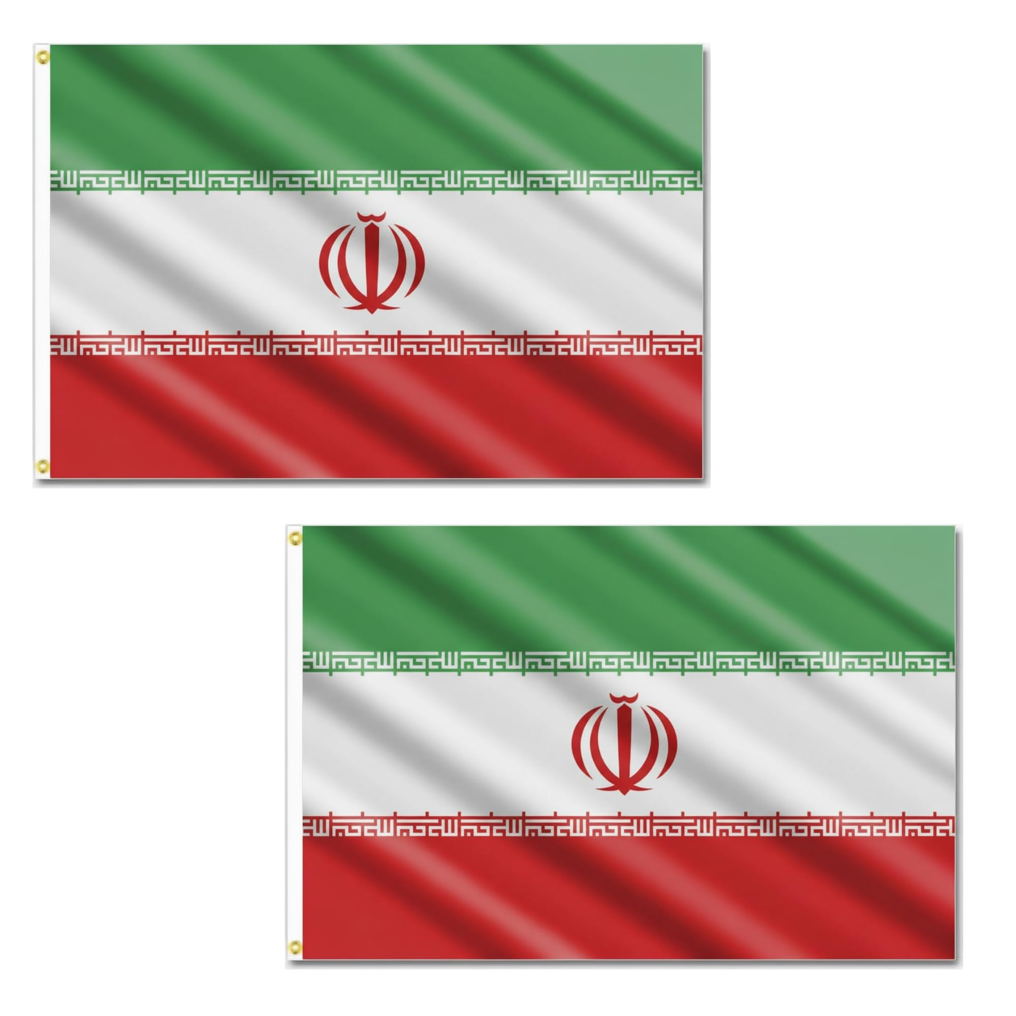 2 Pcs Iran Old Persia Flag 5ft x 3ft with Brass Eyelets – Polyester Iranian Flag Banner for Cultural Display, Themed Decor, Room, Bar & Garden Decor