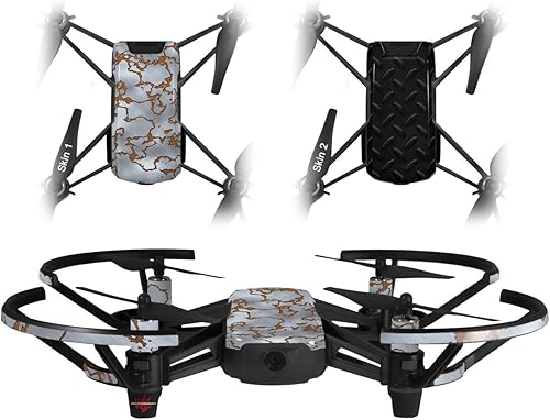 Skin Decal Wrap 2 Pack Compatible with DJI Ryze Tello Rusted Metal Drone NOT Included