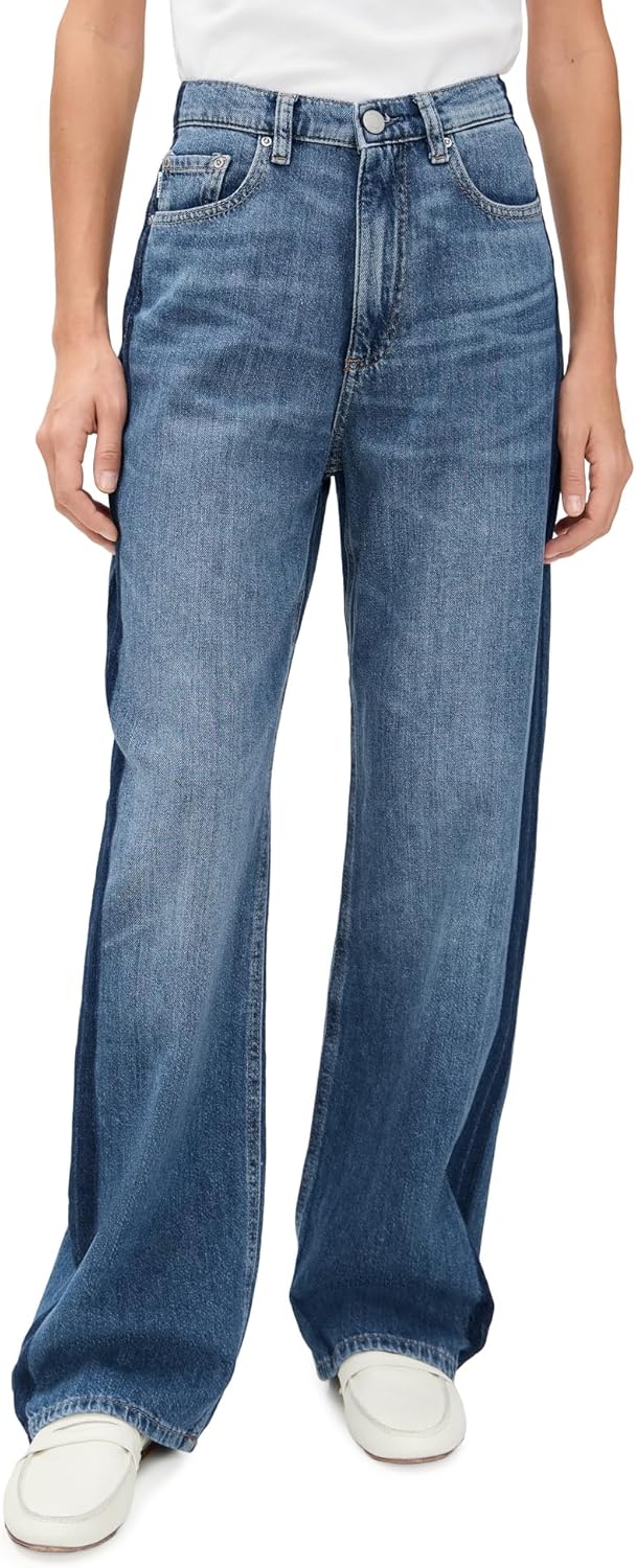 DL1961 Women's Karmine Aura Refined Wide Leg High Rise Jeans