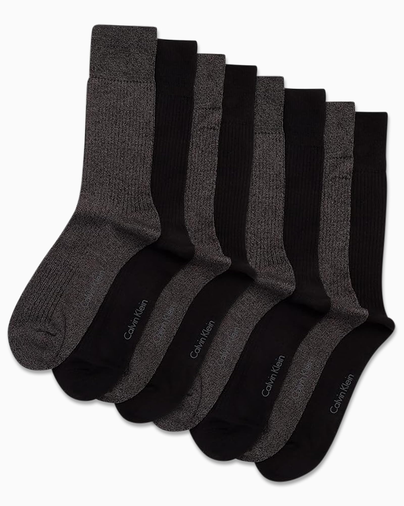 Calvin Klein Calzini da uomo – Confezione da 8 calzini in cotone traspirante – Calzini casual lunghi da lavoro per uomo (taglie 7-12)