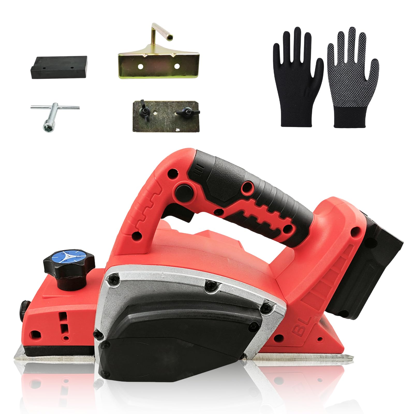 Cordless Electric Planer Compatible with Milwaukee 18V Battery, 15000RPM Cordless Handheld Planer,82MM Cut Width 2MM Depth Brushless Wood Planer for Wood Woodworking Carpenter Home DIY(No Battery)