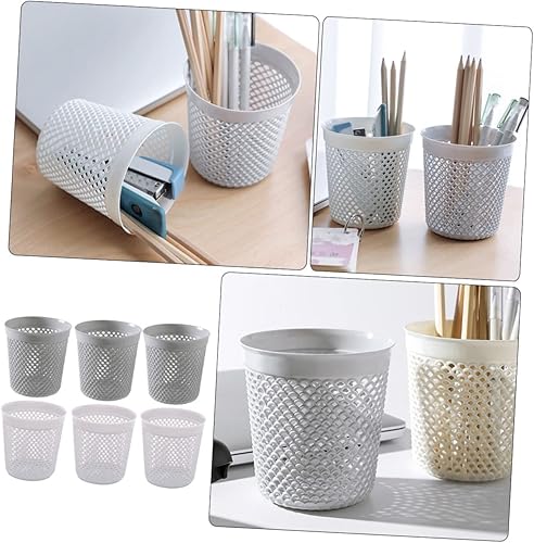 Miniatura 3 de STOBOK 6 piezas de escritorio para brochas de maquillaje para bolígrafo, contenedor hueco, cestas de almacenamiento de plástico para oficina, hogar,