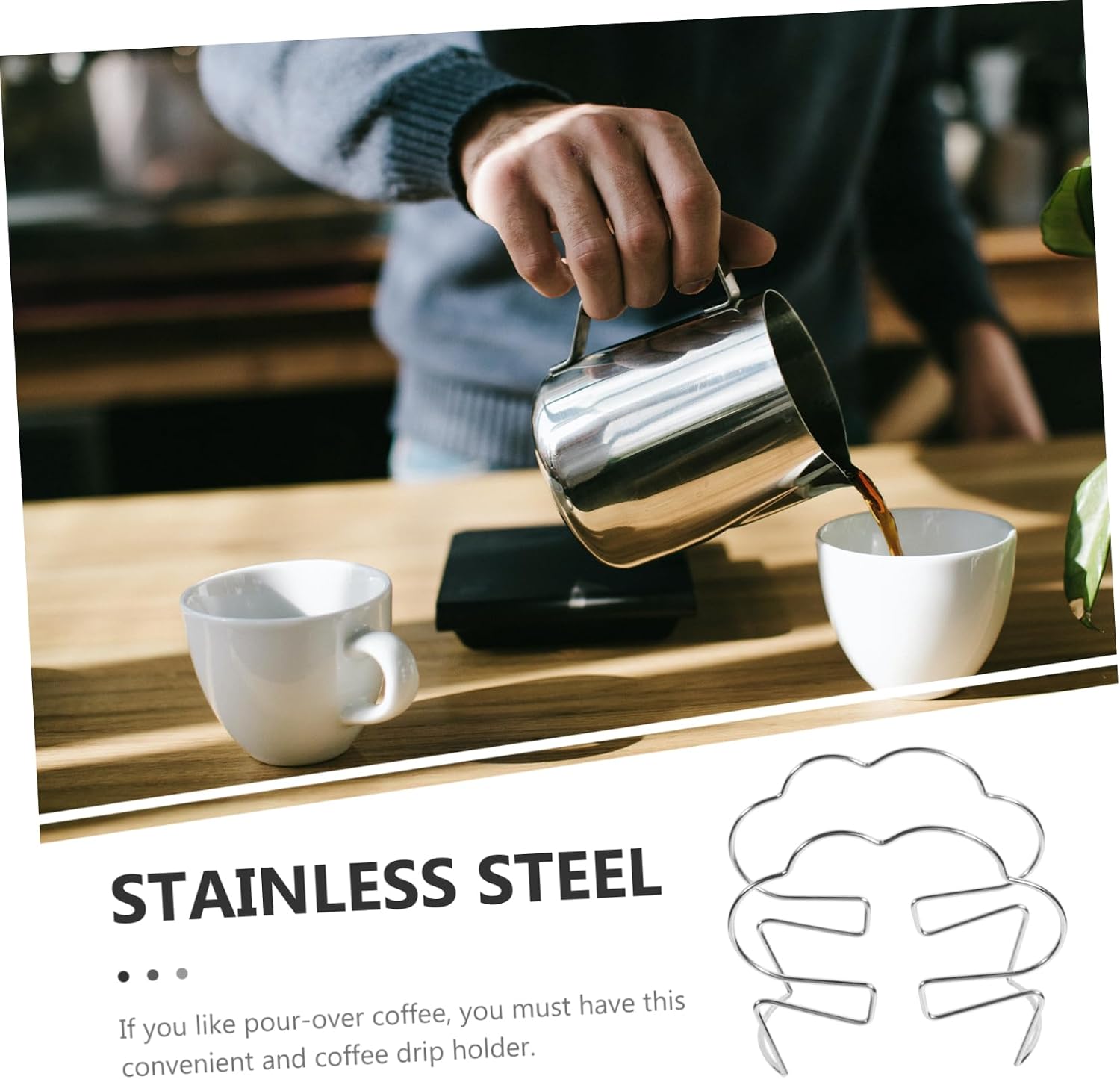 Mikinona Hanging Coffee Rack Drip Holder for Coffee Filter Bags Compact Design for Easy Use Go for Outdoor Picnics and Camping image 5