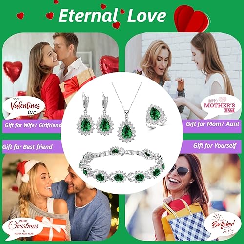 Miniatura 7 de Conjuntos de joyería de moda para mujeres y niñas, chapado en platino, chapado en oro, chapado en oro rosa, aretes chapados en negro pistola, aretes