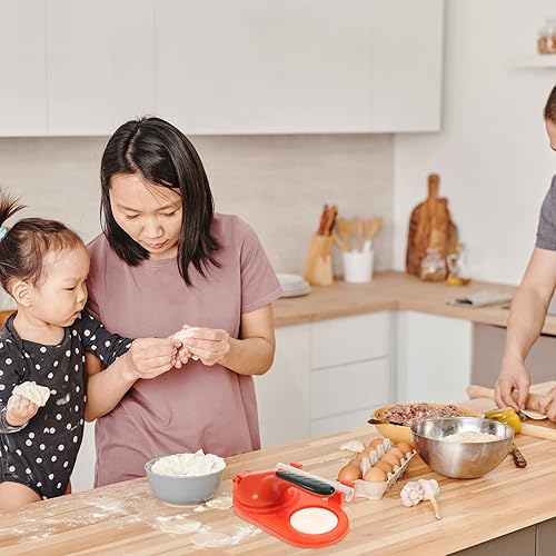 Miniatura 9 de Angoily Juego de 2 prensas manuales para tortillas con bolas de masa de masa de masa de masa de pizza prensadora de masa de masa de masa de masa