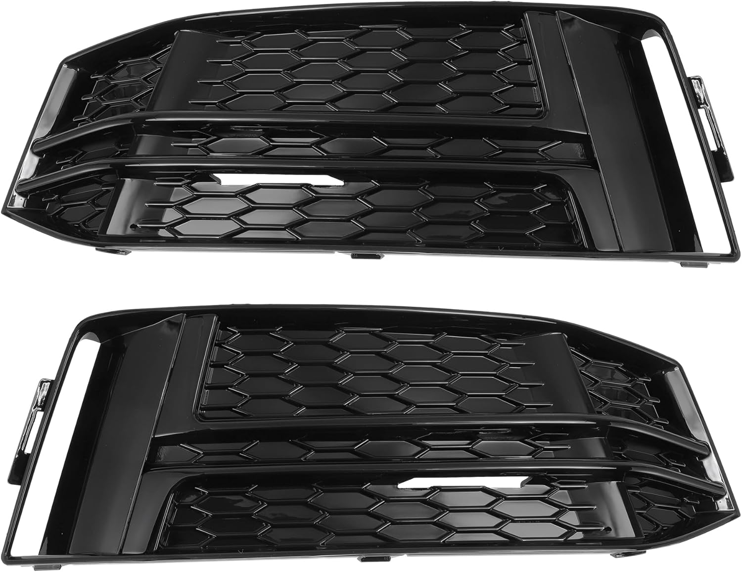 ACROPIX Fog Light Grill Front Lower Bumper Fog Light Cover Inserts for Audi A4 B9 S-Line S4 2016-2018 No.8W0807681F/8W0807682F Durable Front Left Right Black