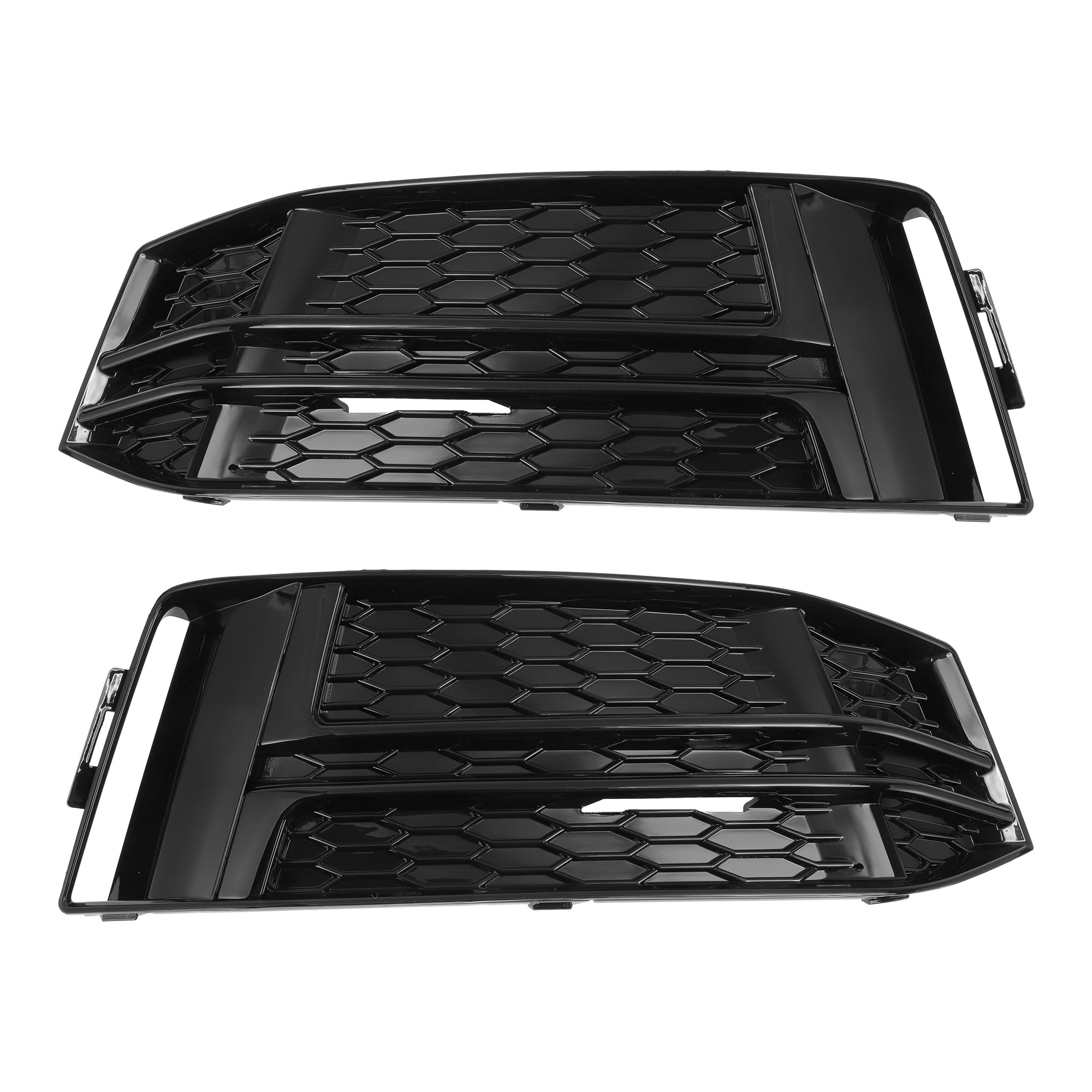 ACROPIX Fog Light Grill Front Lower Bumper Fog Light Cover Inserts for Audi A4 B9 S-Line S4 2016-2018 No.8W0807681F/8W0807682F Durable Front Left Right Black