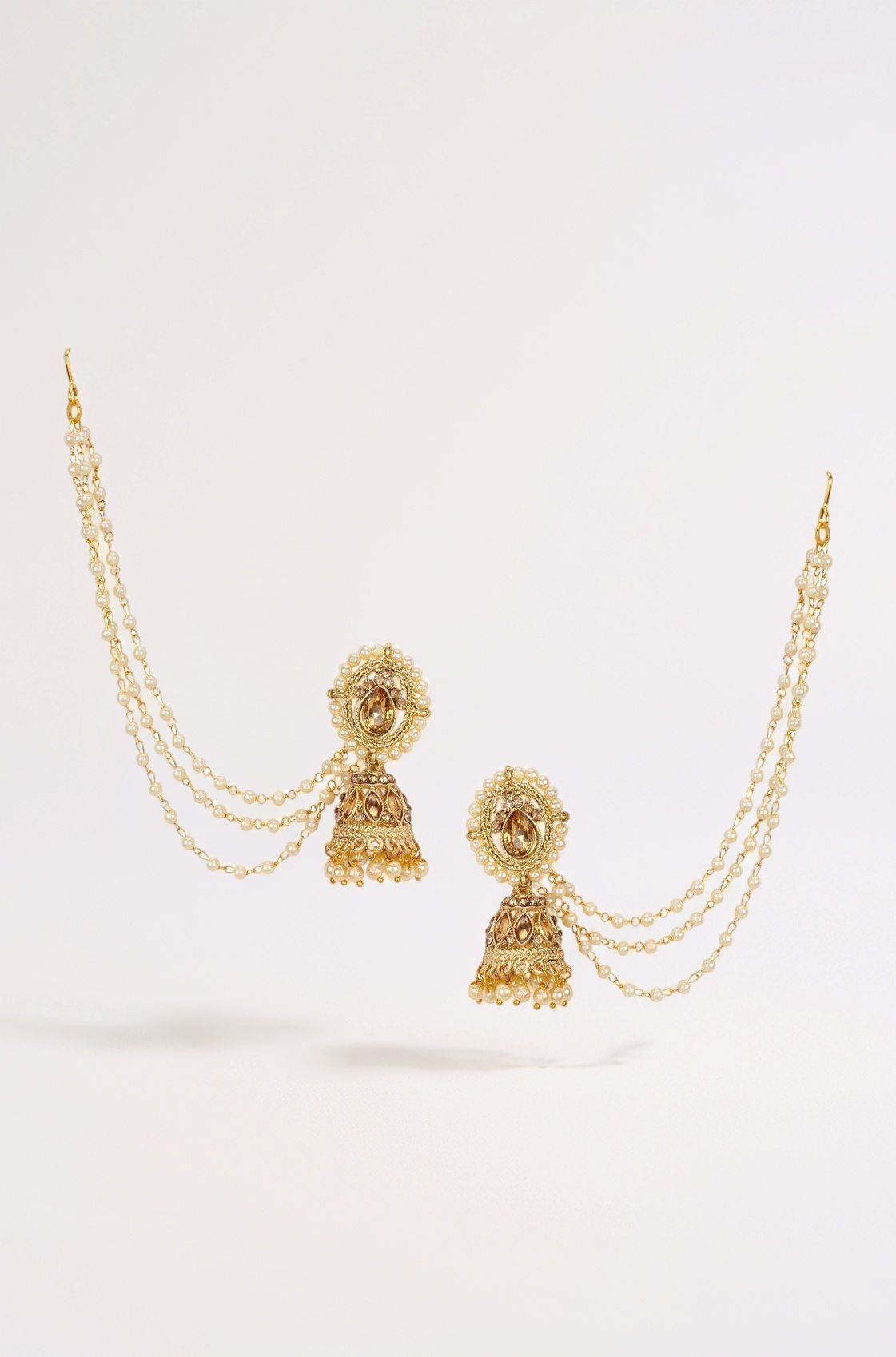 Metal Gold Plated and Pearl Earrings for Women & Girls