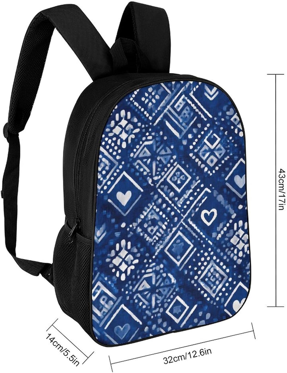 Traditional Ethnic Tribal Unisex Backpack 17" Casual Daypacks Simple Shoulders Bag for Camping Hiking Travel Gear