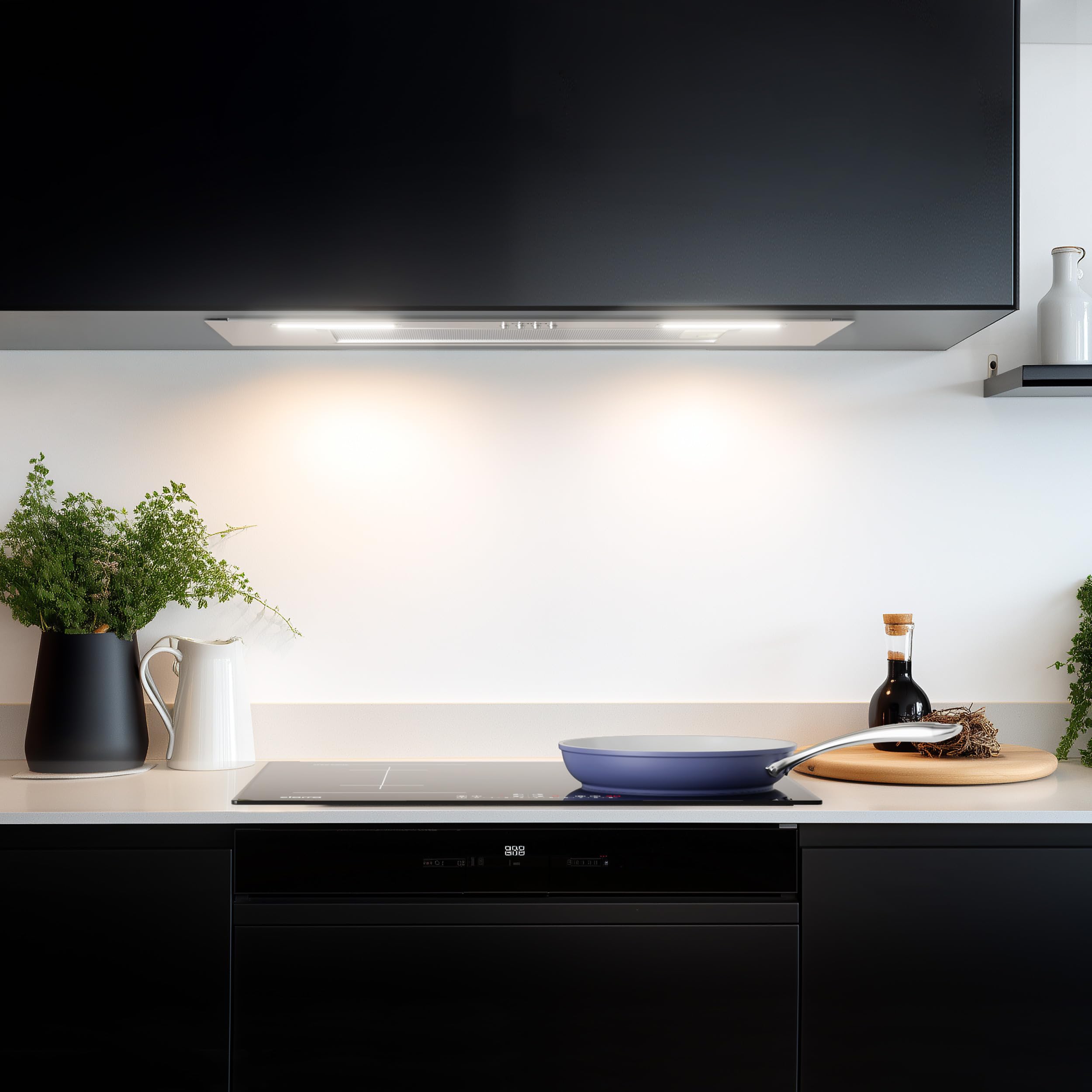 CIARRA CBCS6926A A+++ Einbau Dunstabzugshaube 60 cm 650 m³/h Abluft LED-Beleuchtung 3 Leistungsstufen mit Aktivkohlefilter
