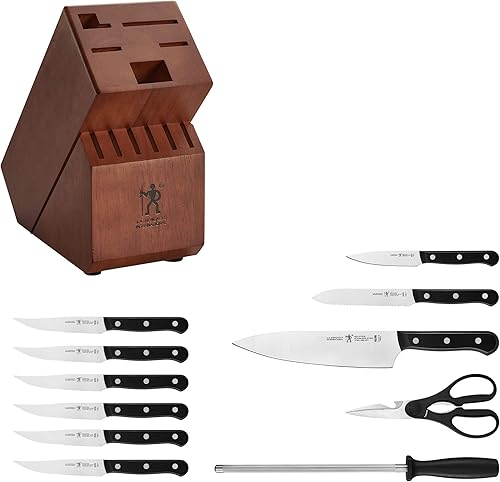 Vista 30 de J. A. Henckels International Solution - Juego de cuchillos con bloque de madera, Negro/ acero inoxidable