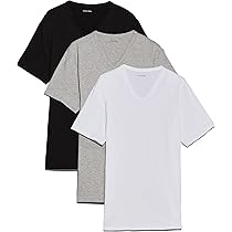 Calvin Klein Uomo T-Shirt Maniche Corte Confezione da 3 con Scollo a V, Multicolore (Black, White, Grey Heather), XL