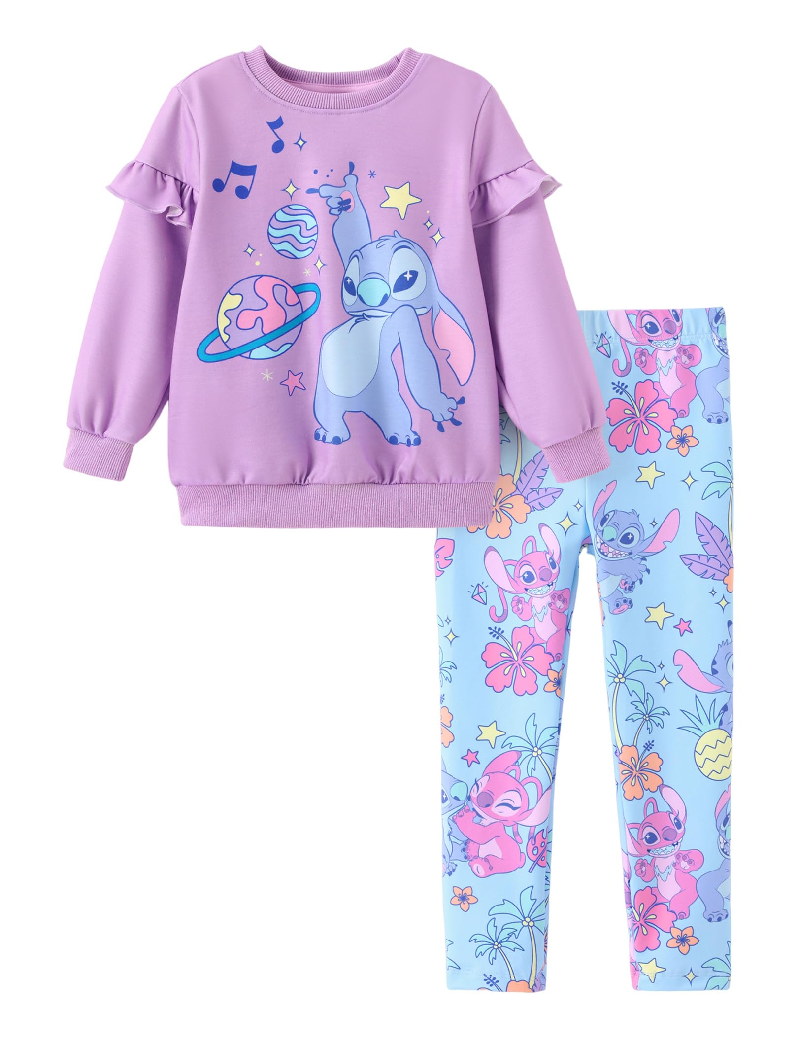Disney Girls Clothes Long Sleeve Sweatshirt Leggings Outfit 2 Piece Set