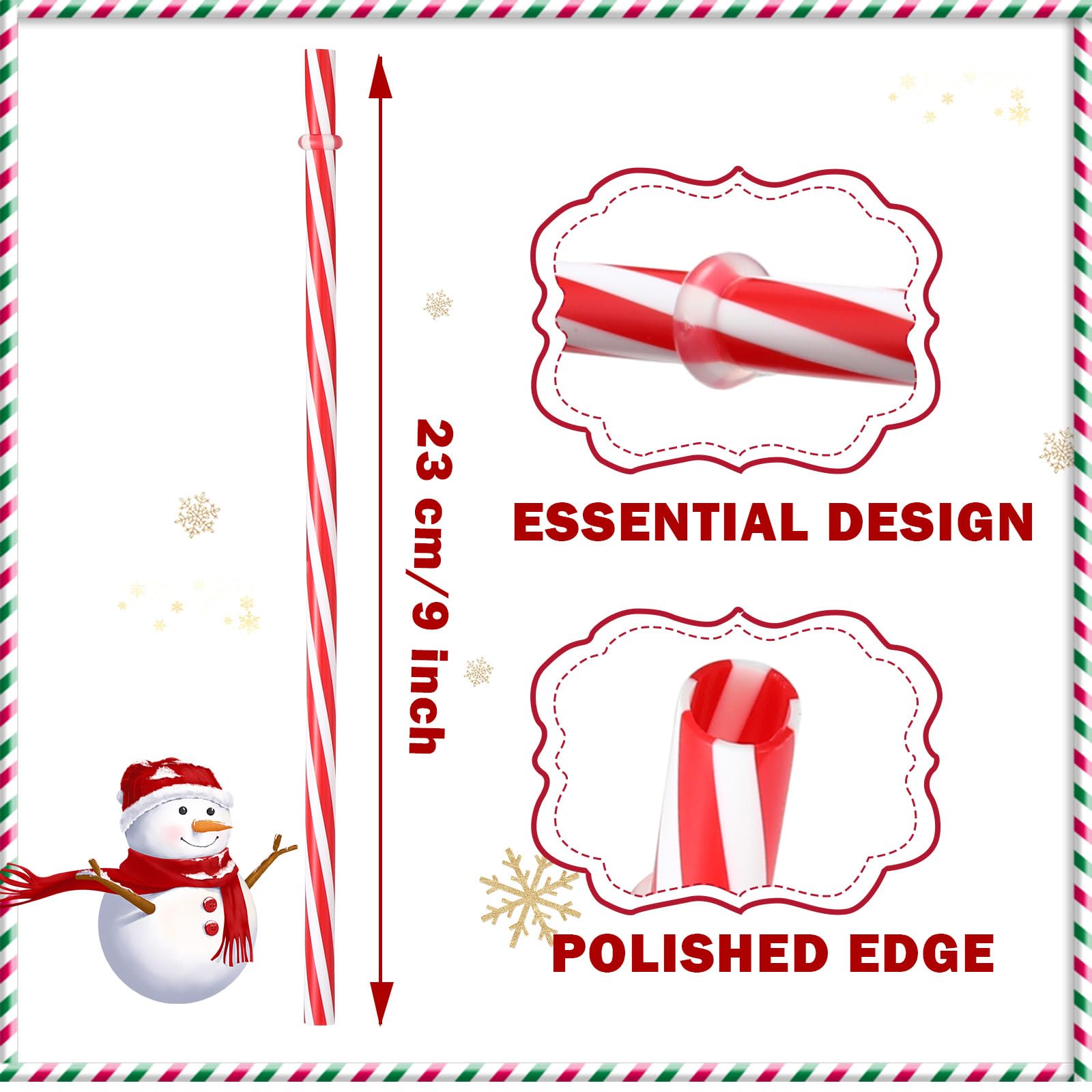 200 Pcs 9 Inch Reusable Hard Plastic Thick Drinking Straws Long Stripe Drinking Straws Tumbler Straws Mason Jars Straws for Christmas 4th of July Summer Wedding Birthday Race Car Party(Red)