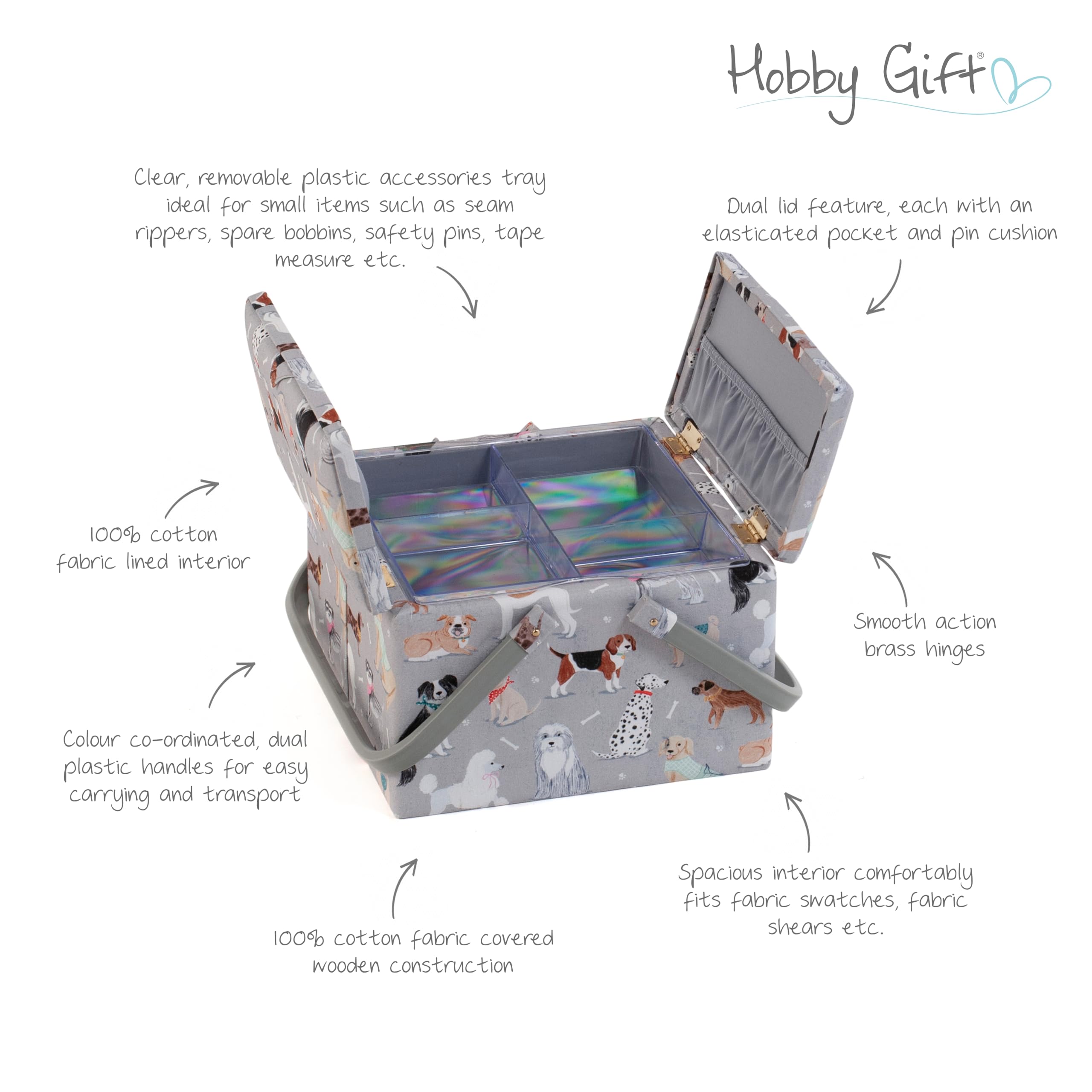 Scatola Da Cucito Con Doppio Coperchio - 25x25x17 Cm, Design Ape, Con Vassoio E Puntaspilli - Foto 4