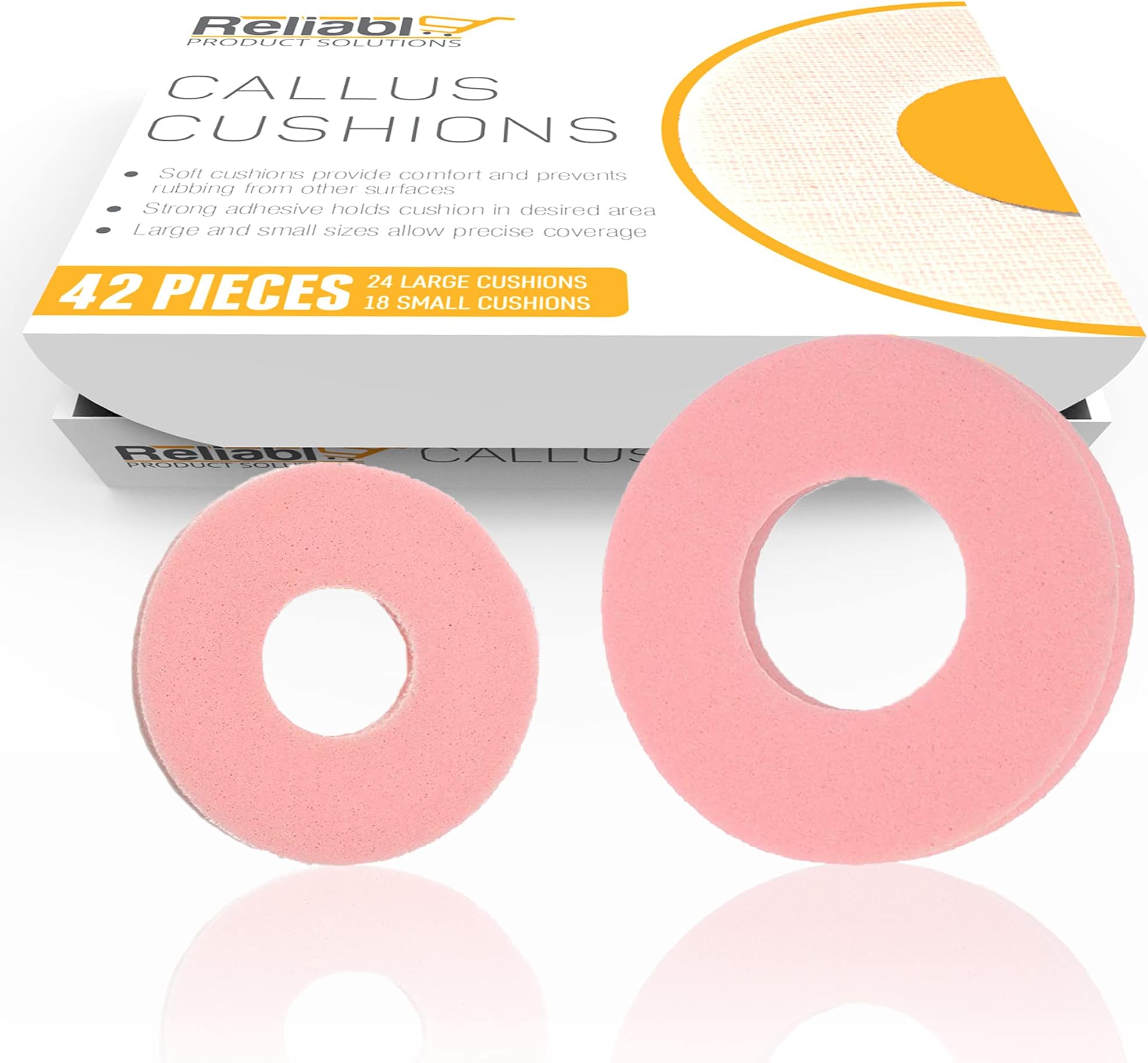 42 Piece Large Variety Pack Callus Cushion Foam Pads for Feet, Toes, Heel or Side of Foot. (42 Pieces) Big and Small Performance Grade