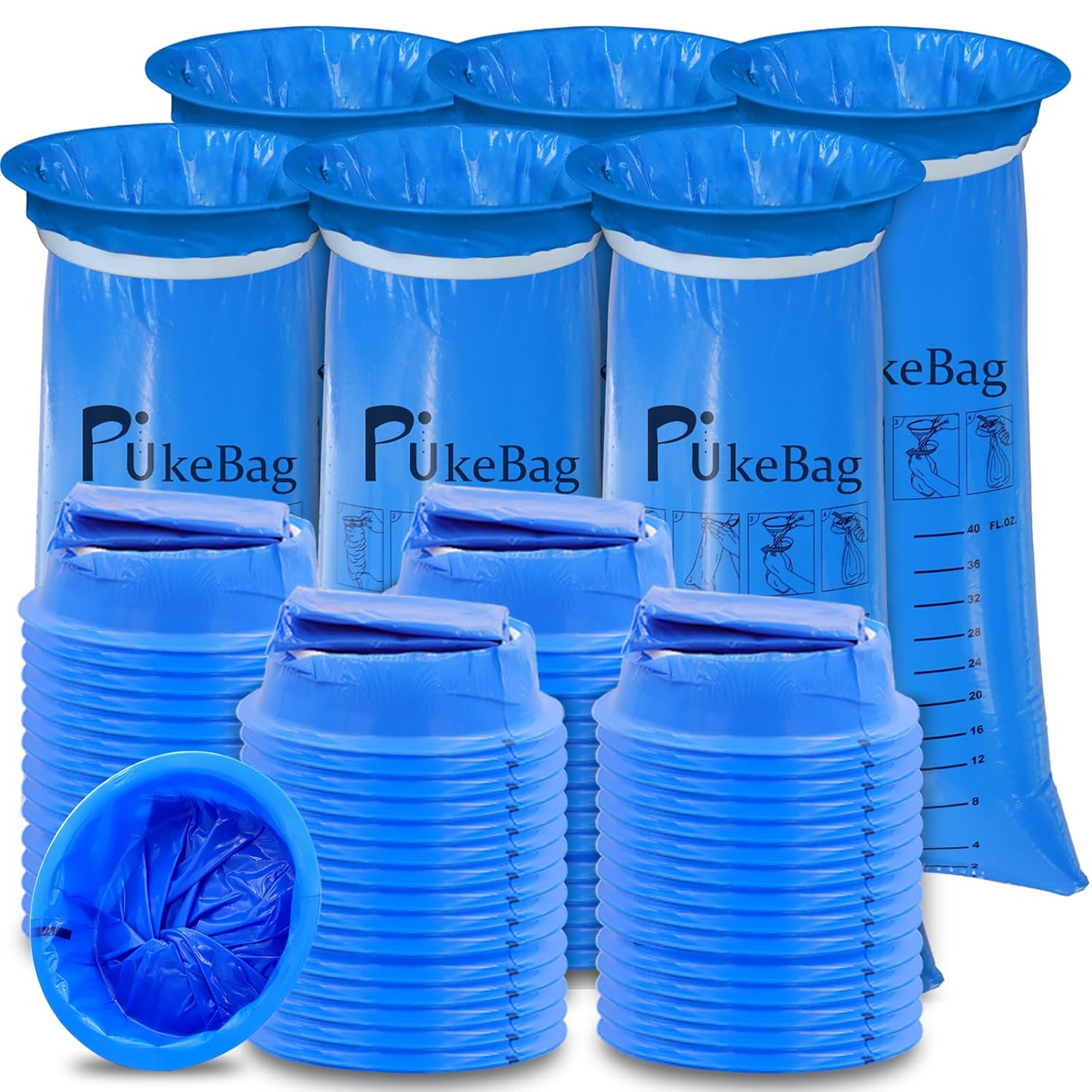 Vomit Bags Disposable 60 Pack Emesis Bag for Car Kids Adult Throw UpBarf Bags Disposable for Travel Motion