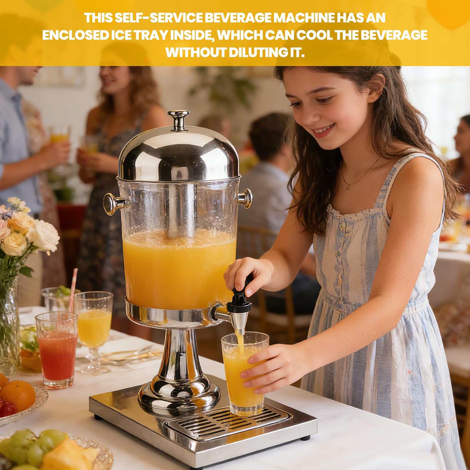 Dispenser di Bevande 8L Contenitore Per Succhi Caldi E Freddi Distributore di Succhi iniaio Inossidabile Per Ristorante Bar'hotel Casa E Feste