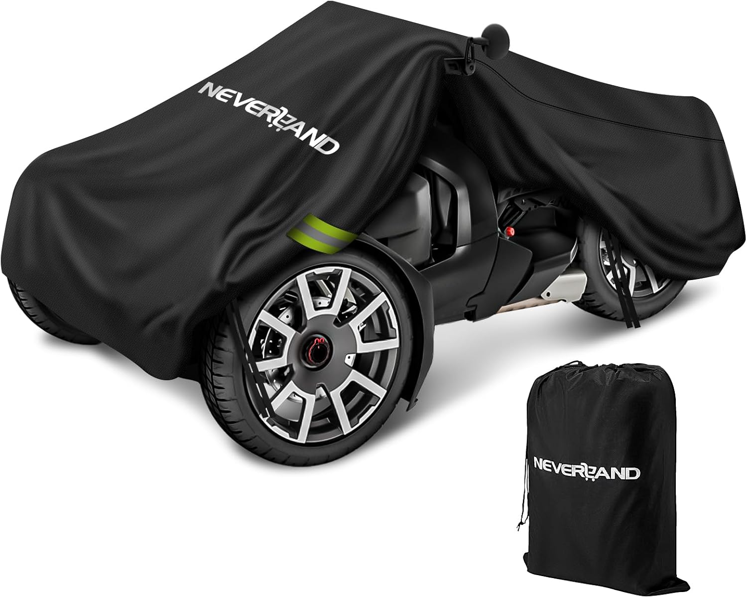 Can-Am Ryker Cover Waterproof Compatible with Ryker 600 900 Sport Rally Edition, 420D Full Cover with UV Protection, Windproof Ventilated Design, Reflective Strips for Outdoor Protection
