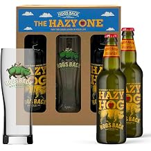 HOGS BACK BREWERY Bottle Cider Gift Set with Glass | Hazy Hog Cider | 5% | 2 x 500ml bottles and 1 pint glass |