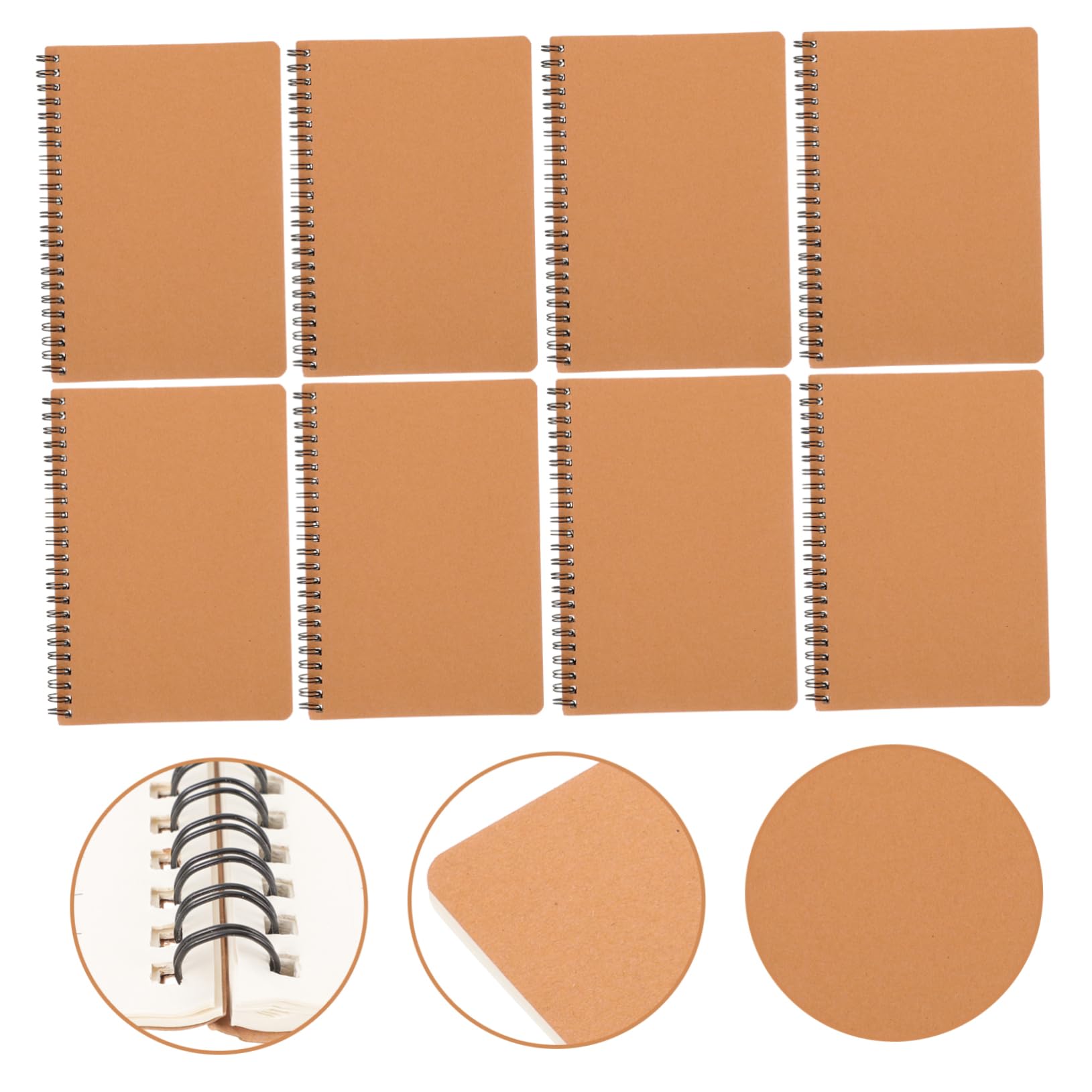 Hemobllo 10 piezas Cuaderno Diario y de Notas Portátil para Oficina Viaje y Escritura Cuadernos Diarios sin Líneas Tapa Kraft Resistente