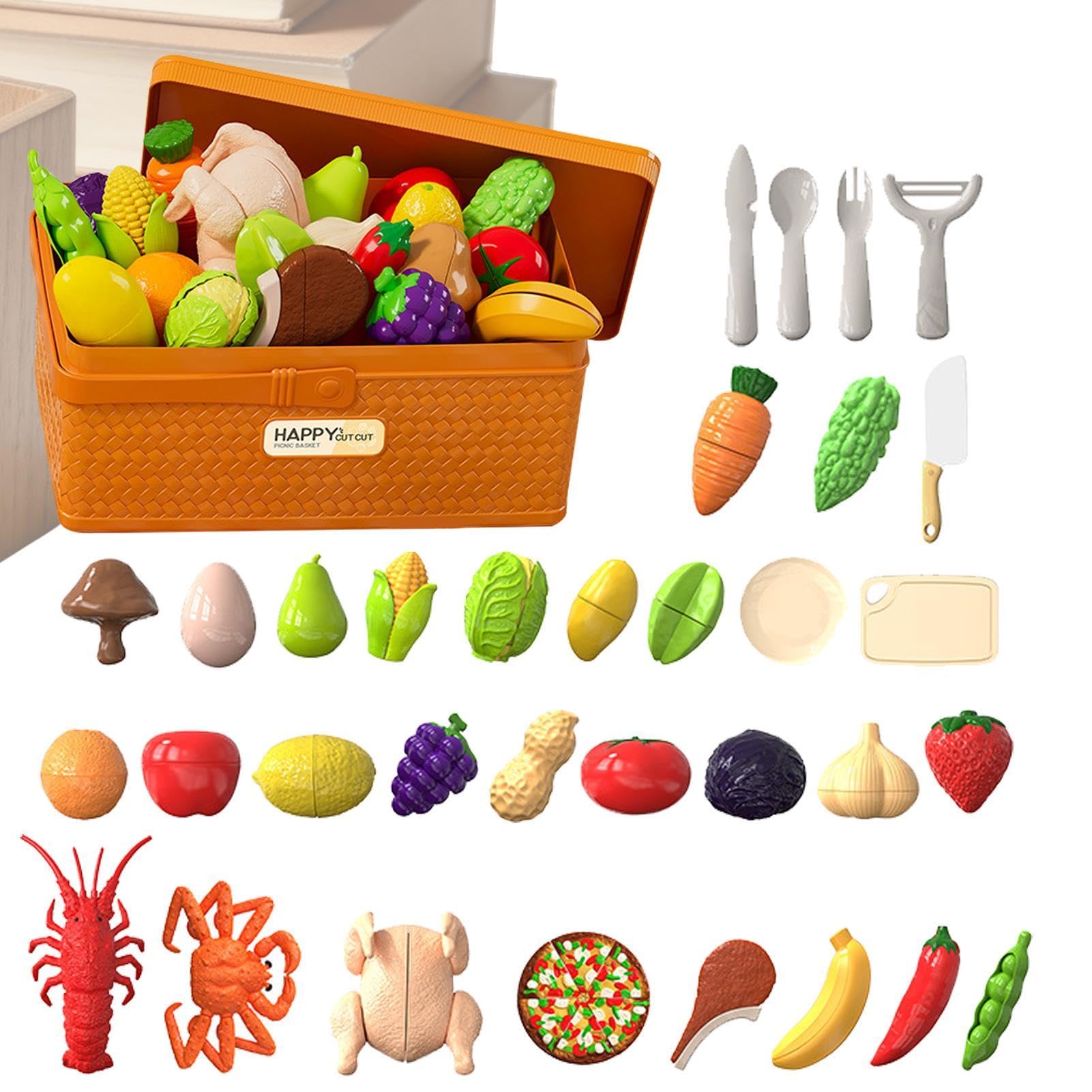 Cocina alimentaria infantil, fomenta la coordinación de mano a ojo educativo, comida ficticia para cocina, niños niñas de 3 a 7 años de edad para guardería en casa, fiesta de viaje