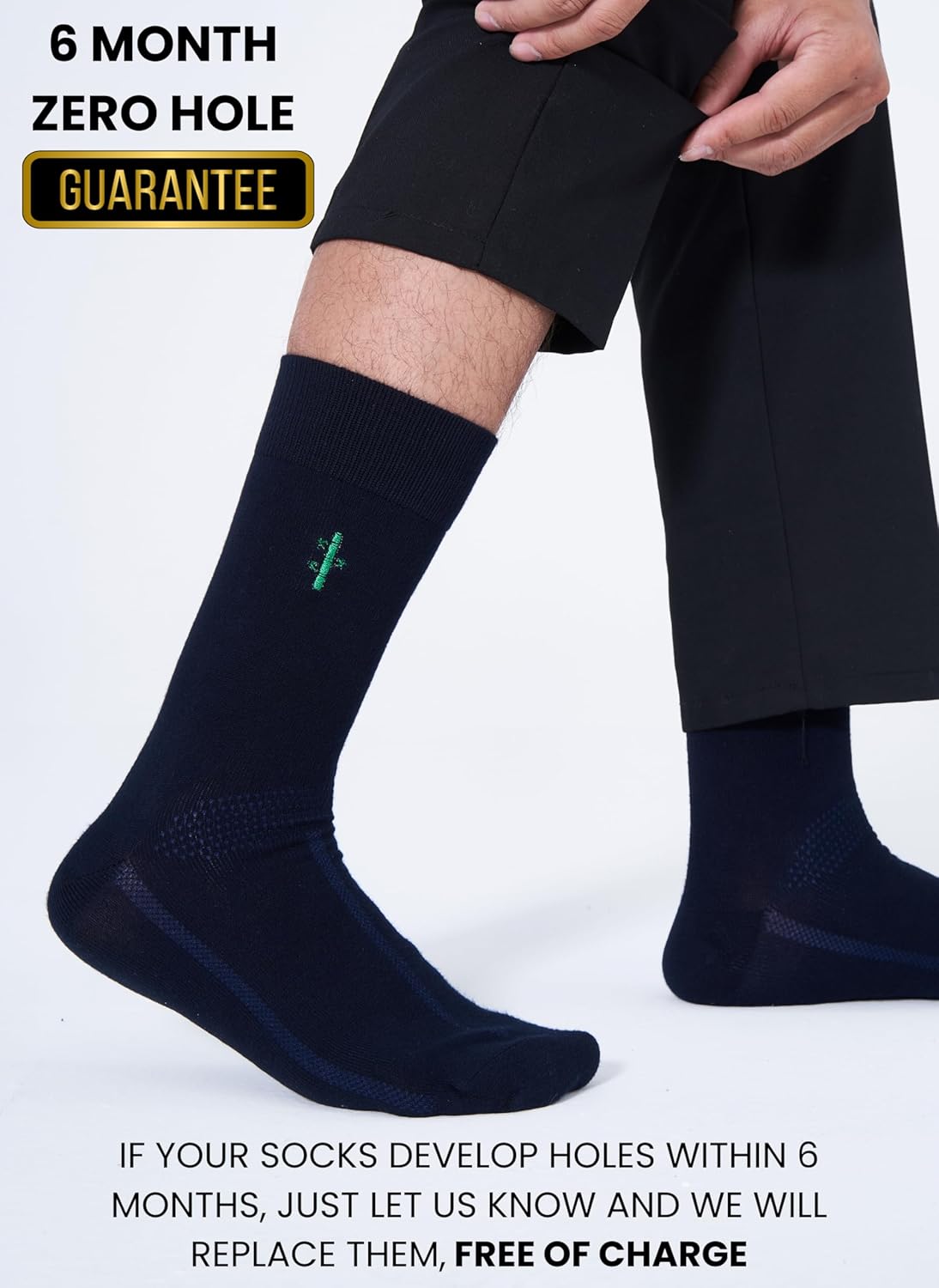 6 Pairs Mens Bamboo Rayon Dress Socks | All-Day Comfort Odor-Free | Soft Breathable Work Office Socks | US 8-13 - Image 7